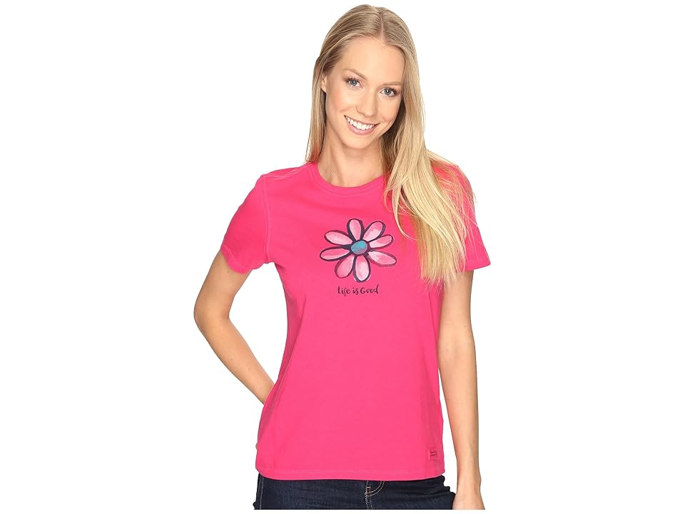 

Life is Good Daisy Crusher Tee (Pop Pink) Women's T Shirt