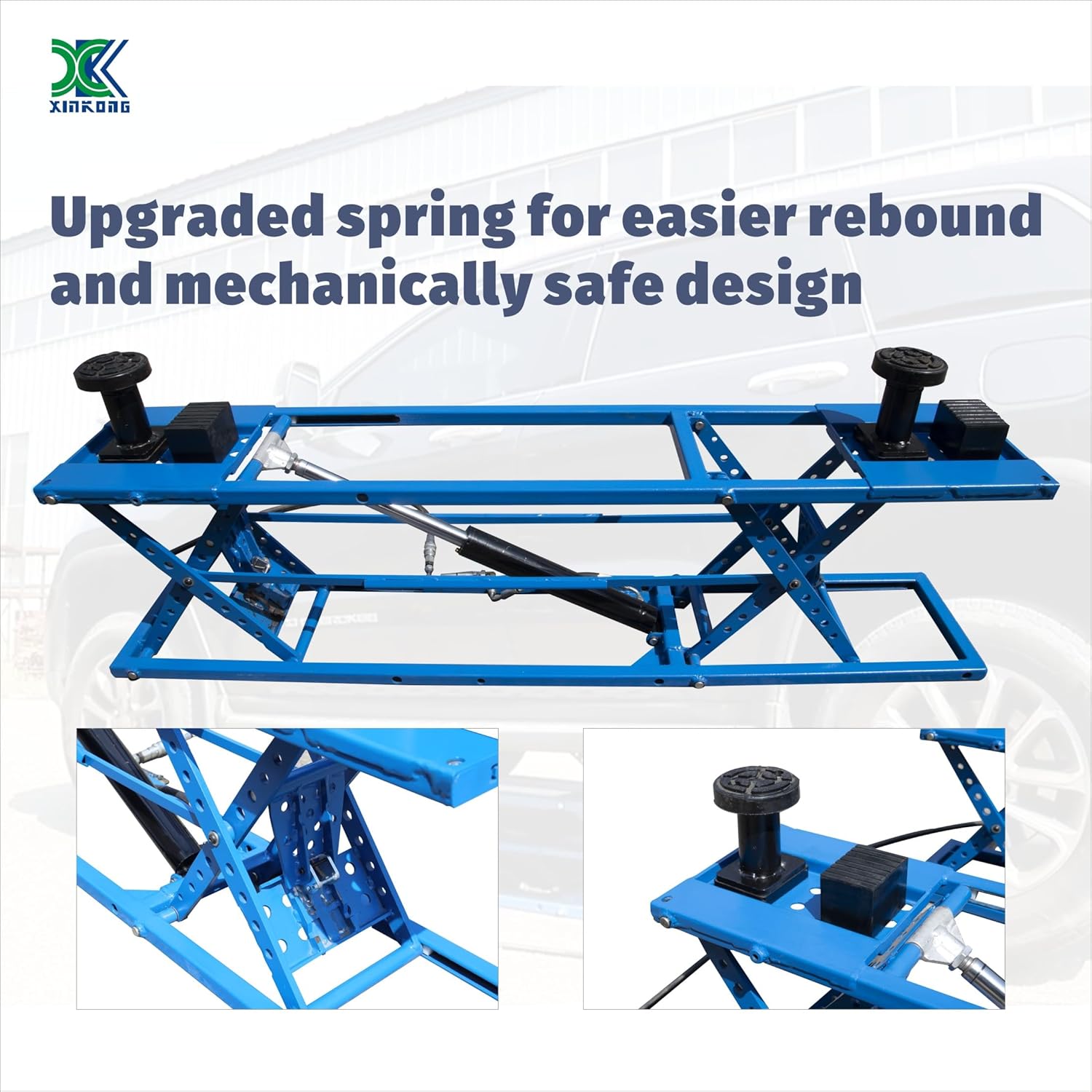 XK Portable Car Lift – 5070 lbs Capacity, Self-Leveling Design with Safety Lock,110V Single Phase, Adjustable Height Vehicle Lift for Cars, SUVs & Light Trucks, Home Garage & Auto Shop
