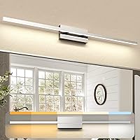 Vista 16 de NIORSUN Lámpara de tocador de baño cromada de 23.6 pulgadas, 14 W, 5 CCT, regulable, accesorios de iluminación LED sobre el espejo, luces de tocador