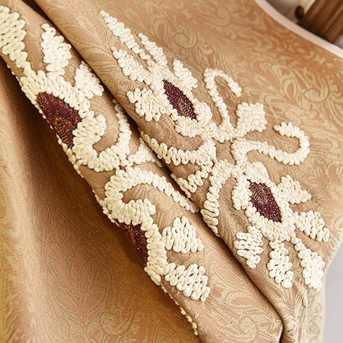 Miniatura 5 de VOGOL Cortinas de Chenilla Simples Personalizadas, CortinasPanelesTratamientos de Ventana Elegantes Opacas Jacquard para Dormitorio y Sala de Estar,