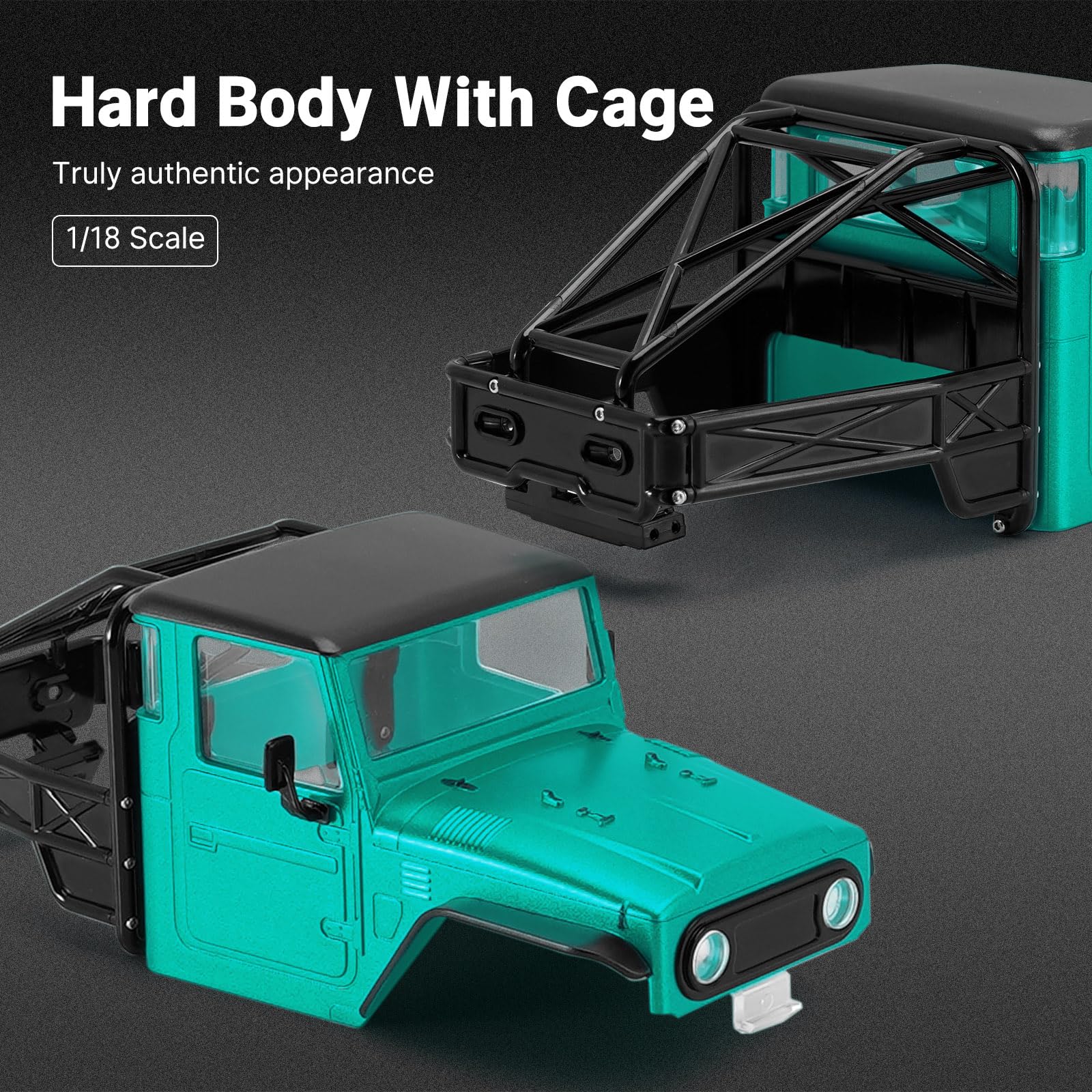 Amazon.com: INJORA 87g IR40 Truck Body Shell with Tube Cage for 1