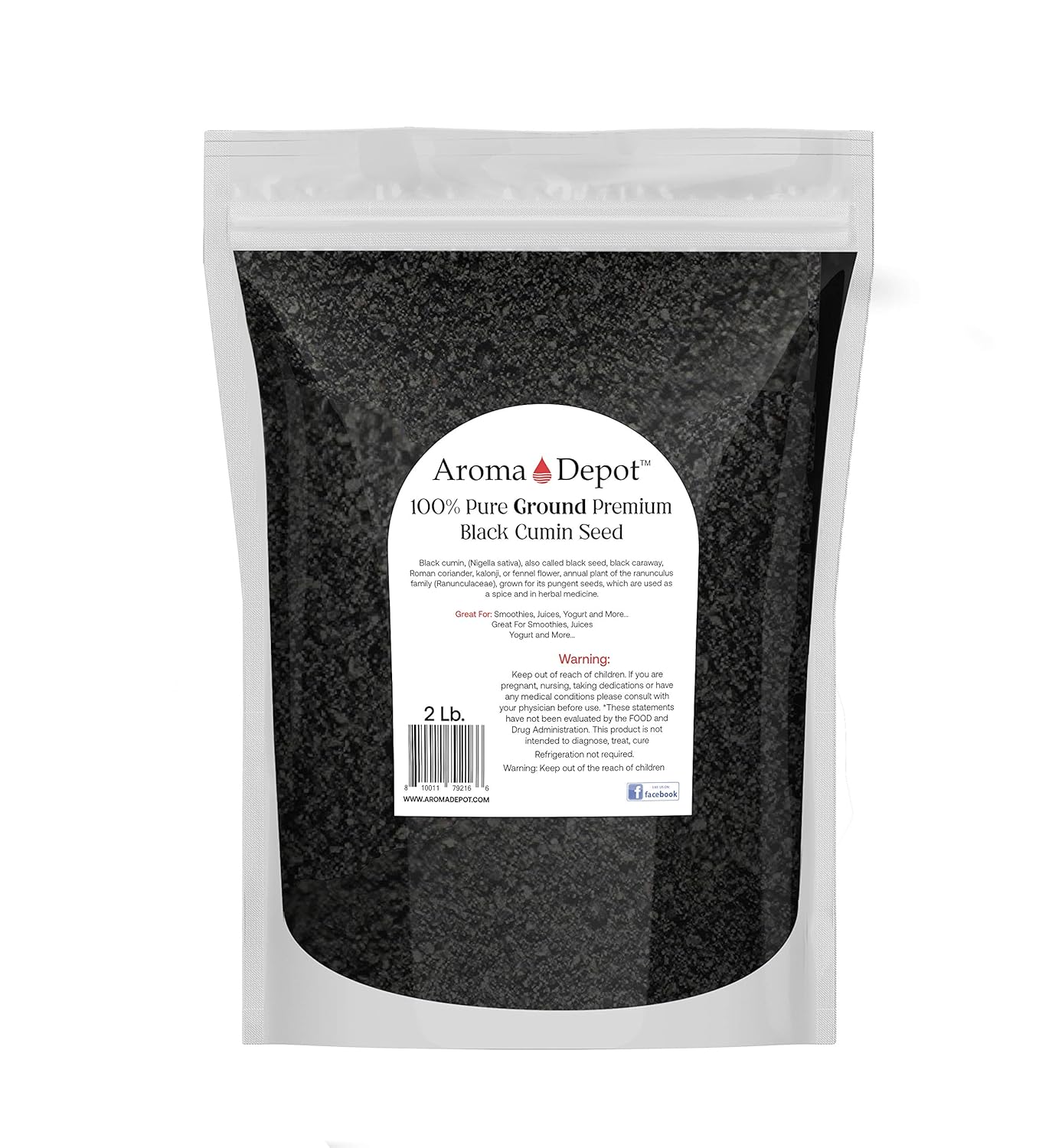 2 lb Black Seed Powder,GROUND (Nigella Sativa), Black Cumin, Kalonji,100% Non-GMO NON-Irradiated & Gluten Free