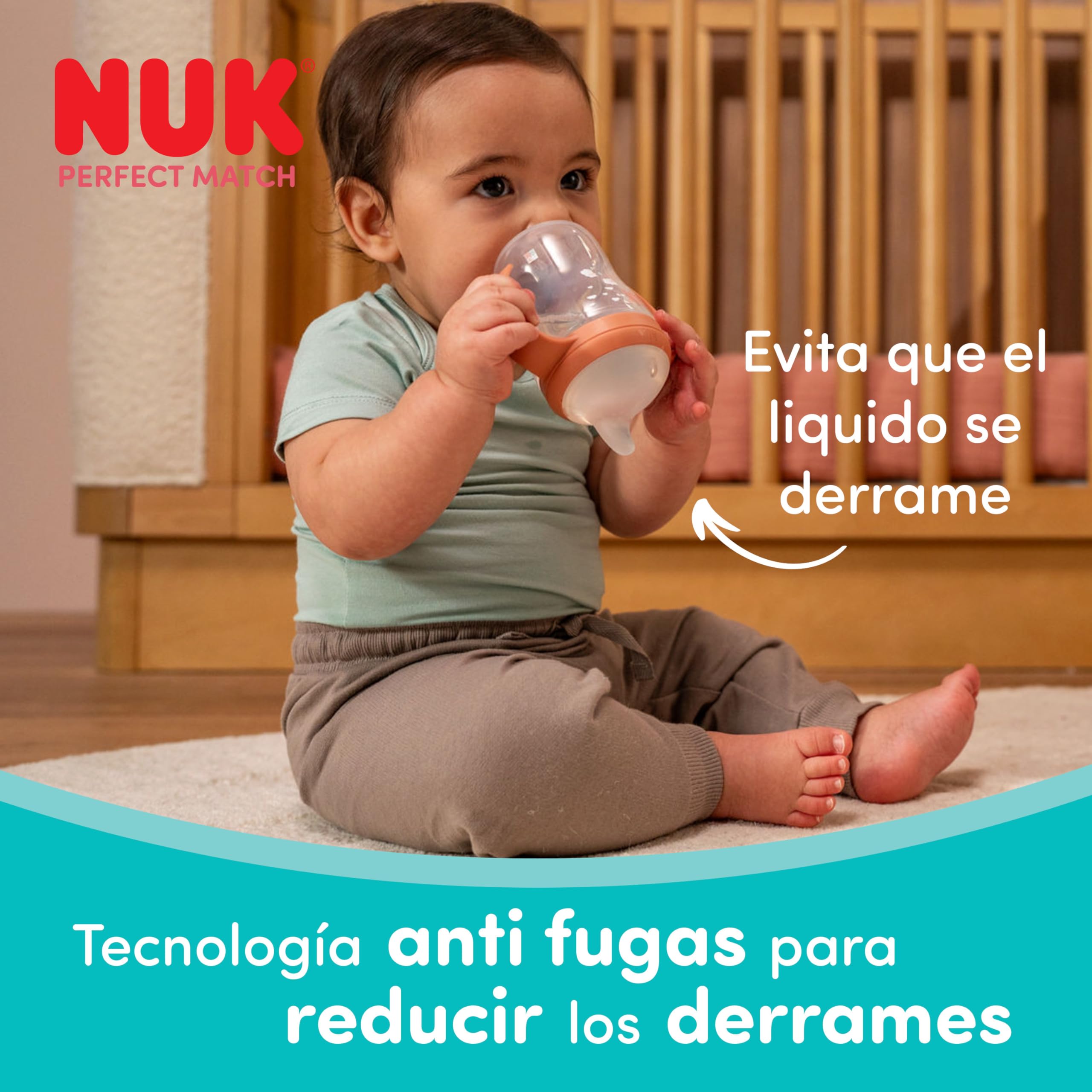 NUK Perfect Match Vaso de Aprendizaje Bebe | 6+ meses | 150 ml | Vaso antiderrames para niños pequeños | Asas antideslizantes | Disney Ígor | 1 unidad