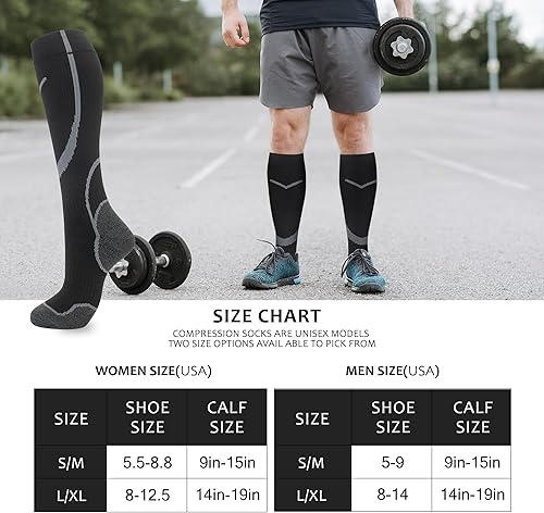 Miniatura 2 de hello momoya Calcetines de compresión para mujeres y hombres, calcetines de apoyo hasta la rodilla, enfermeras, embarazo, correr, volar, deportes