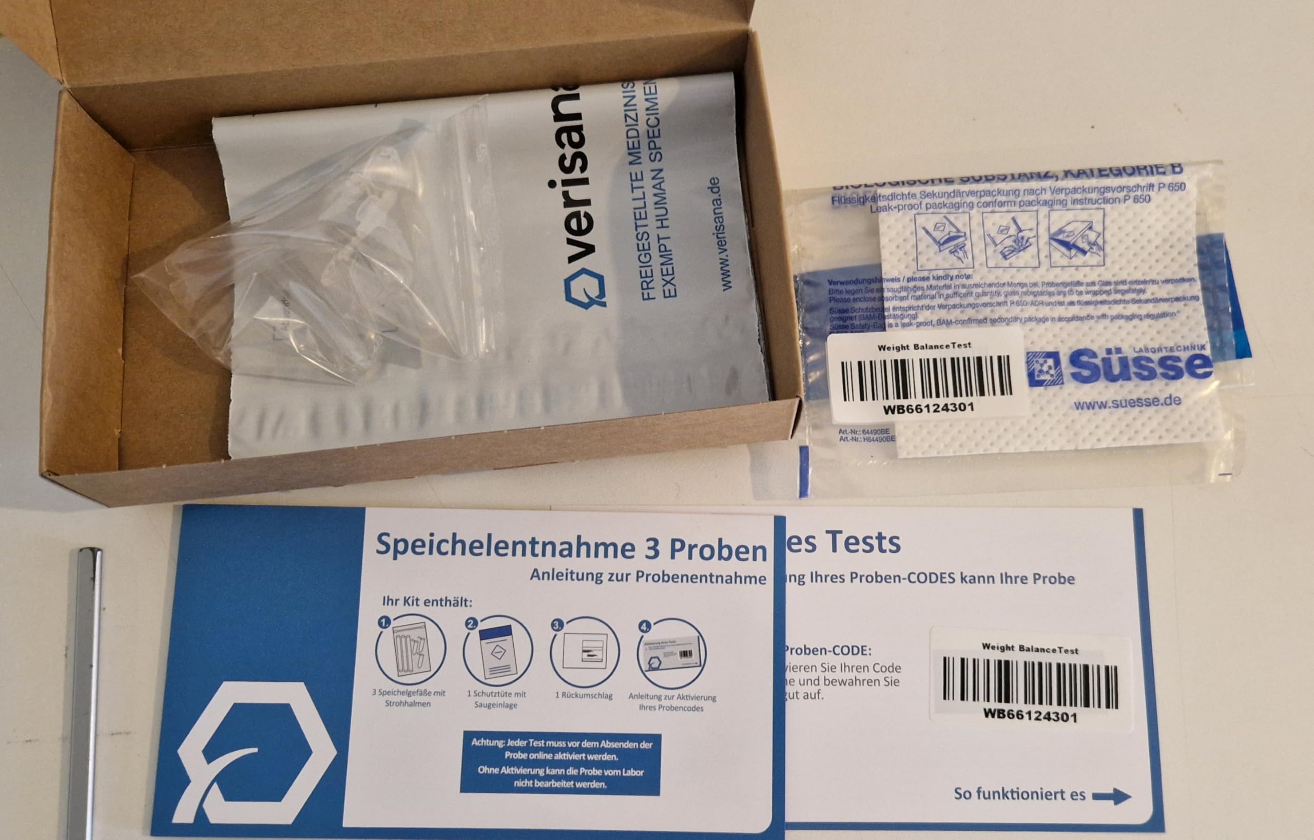 Verisana Problemi di peso e sovrappeso test di saliva ormonale, estradiolo, testosterone, progesteron, DHEA, Cortisol (Weight Balance Plus)