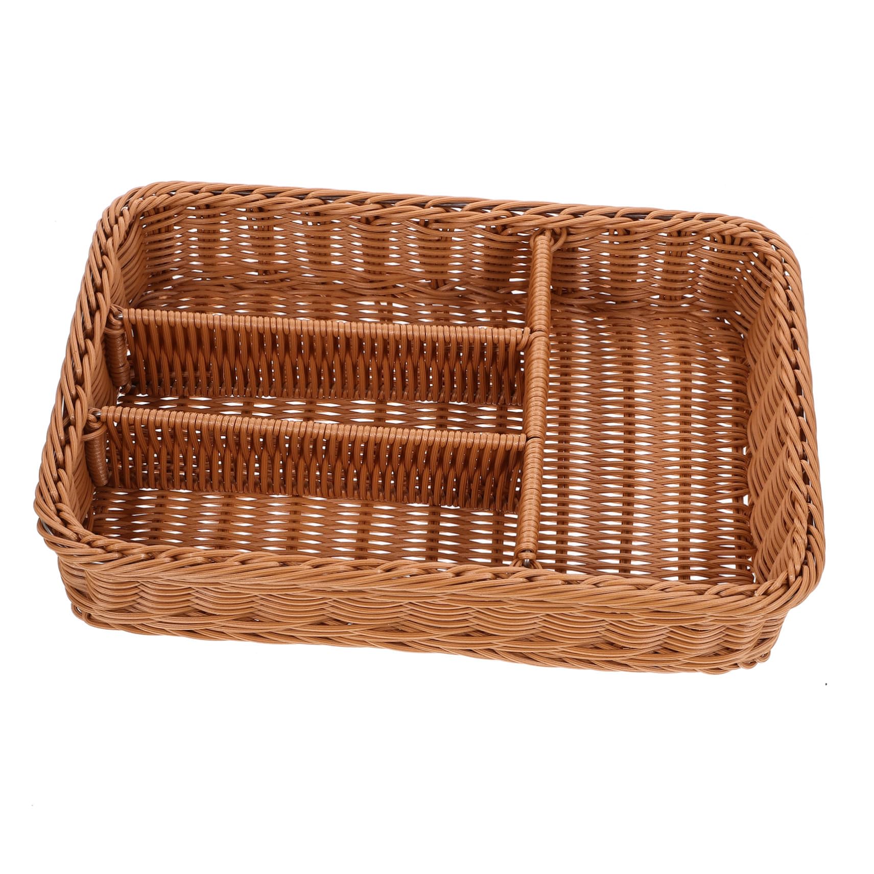Cesta de Cubiertos Cesta de Almacenamiento de Tenedores Cubiertos de Mimbre Cuchillería utensilio para cajón