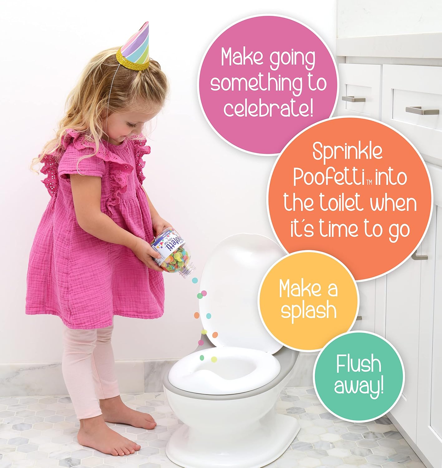 Poop Party Potty Training Kit - Adventure Book and Party Supplies to Help Toddlers Get Excited About Using the Toilet - 16 Piece Set - PrimaStella