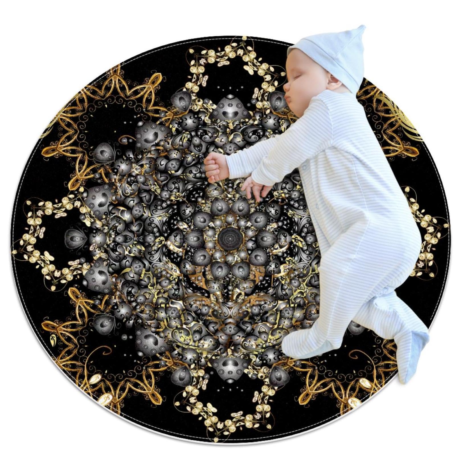 Tapis de salle de bain antidérapant floral baroque chic pour chambre
