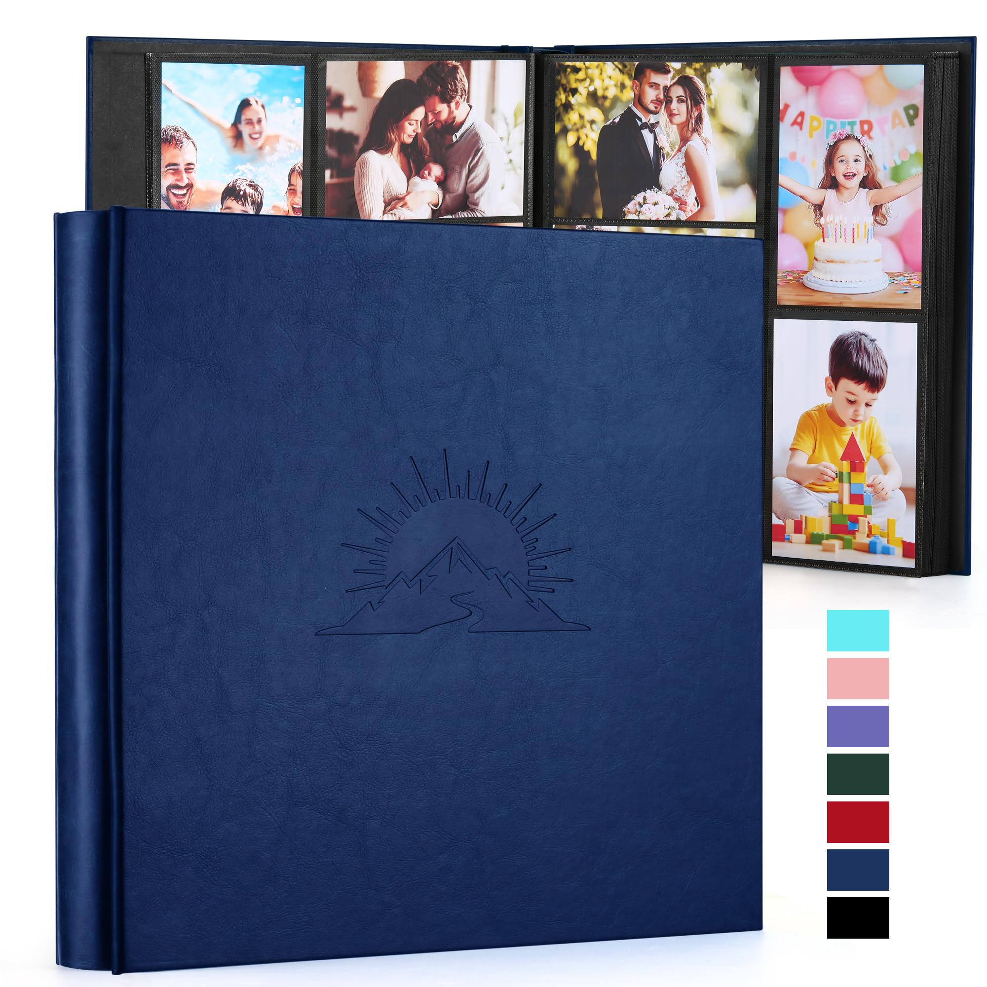 DazSpirit Fotoalbum 10x15 600 Fotos, Einsteckalbum mit Lederhülle & eleganter Prägung, Großes klassisches Fotobuch zum Einkleben für Hochzeit, Jubiläum, Baby und Familie