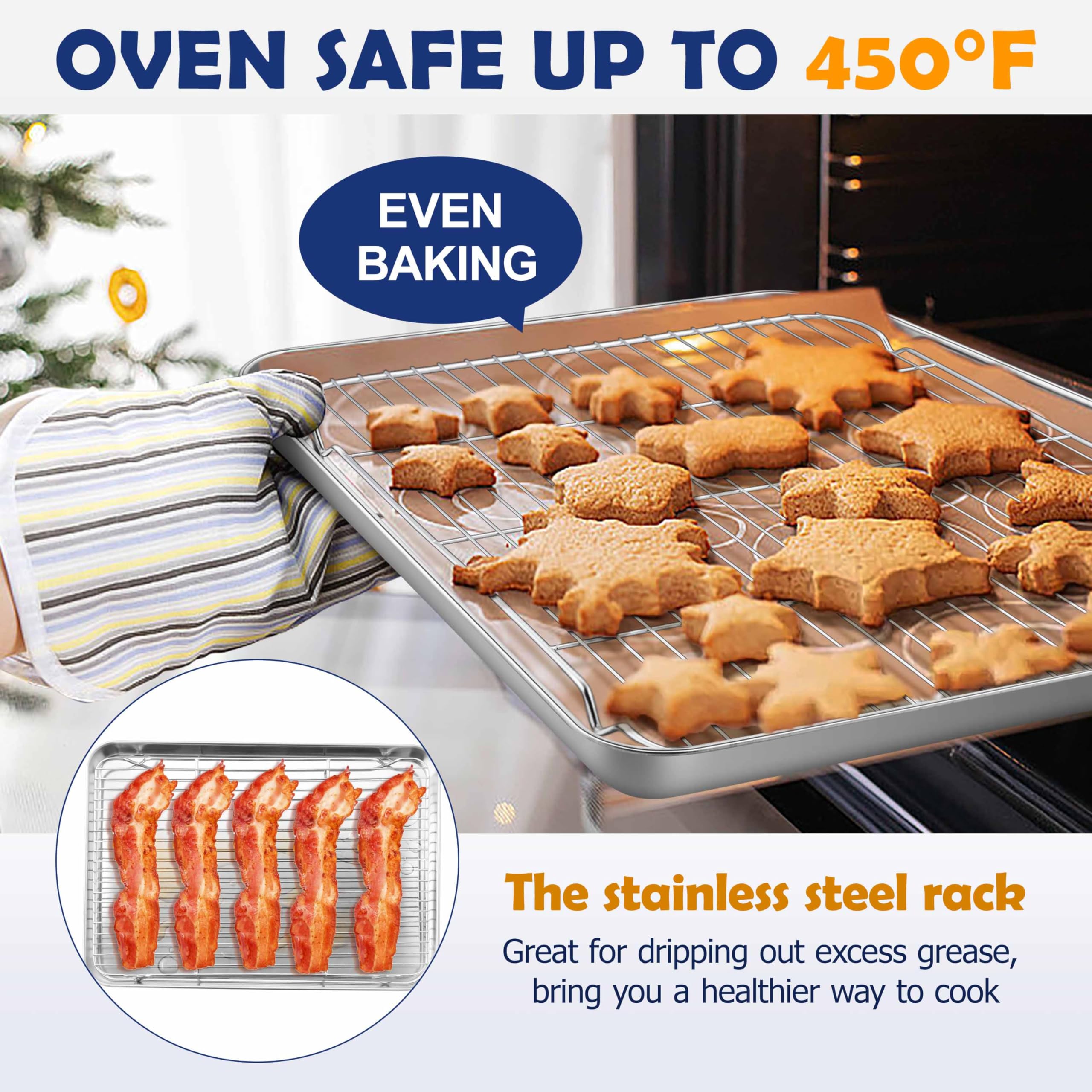 Kitchen Bakeware Best Stainless Steel Cookie Sheet Stackable