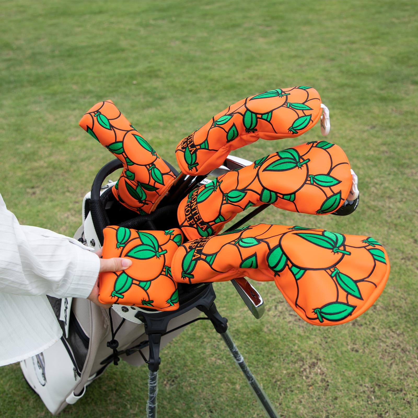 Montela Golf Fundas para Palos de Golf, Color Naranja, para Cabeza de Golf, Cubierta híbrida de Cuero para Scotty Cameron Taylormade Titleist Odyssey (para Putter de Cuchilla)