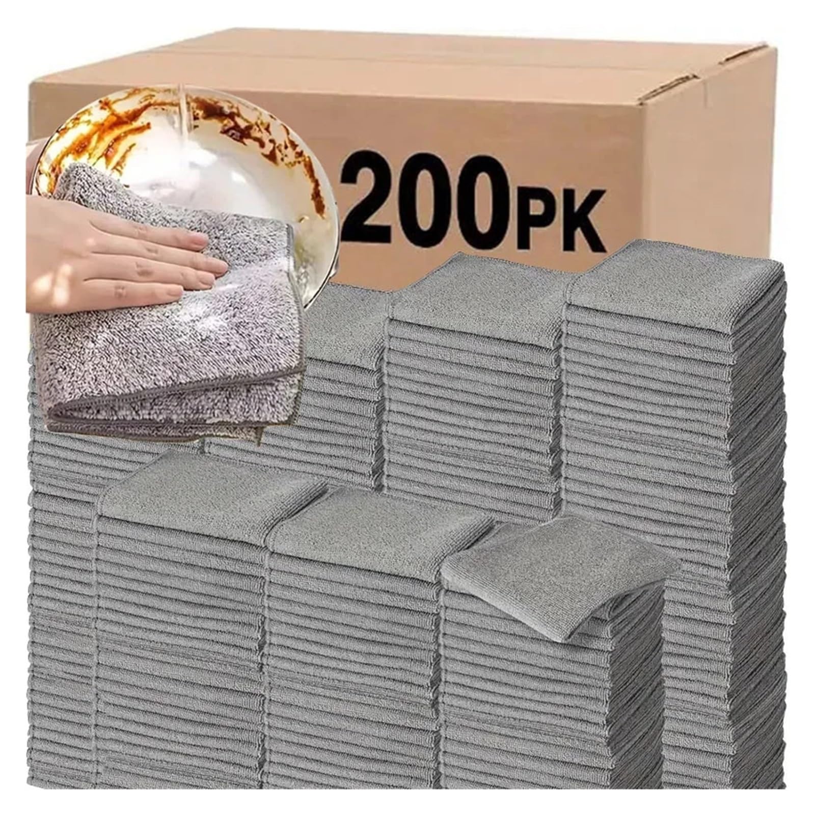 10/100 pezzi di strofinacci antigrasso for la cucina, panni in microfibra for pulizia, super assorbenti, color carbone grigio(50PCS)