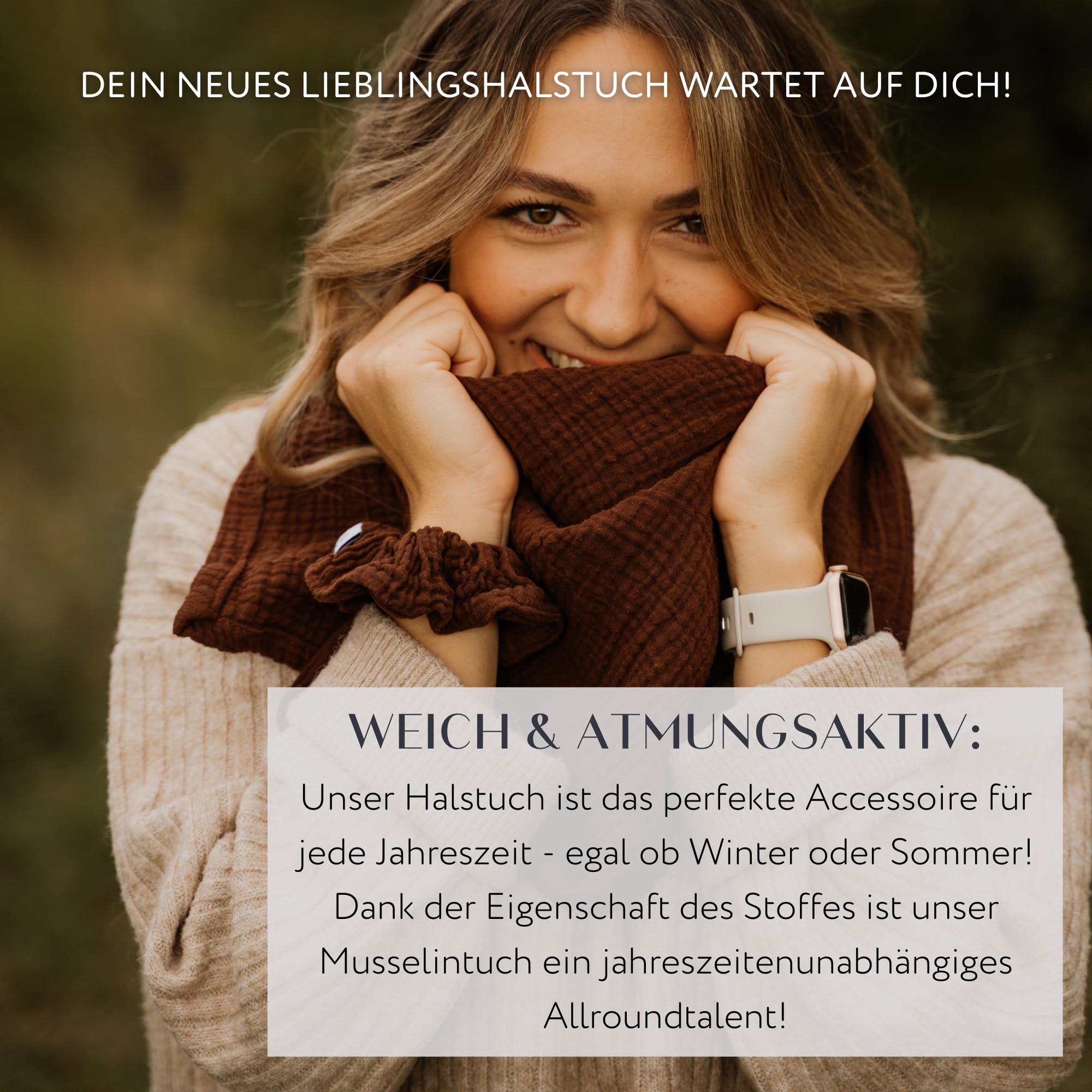 Neu hutch&putch Musselin-Halstuch Unisex 135cmx135cm - Dreieckstuch Erwachsene aus Bio Baumwolle - Schal für Erwachsene - weiches Musselin Halstuch