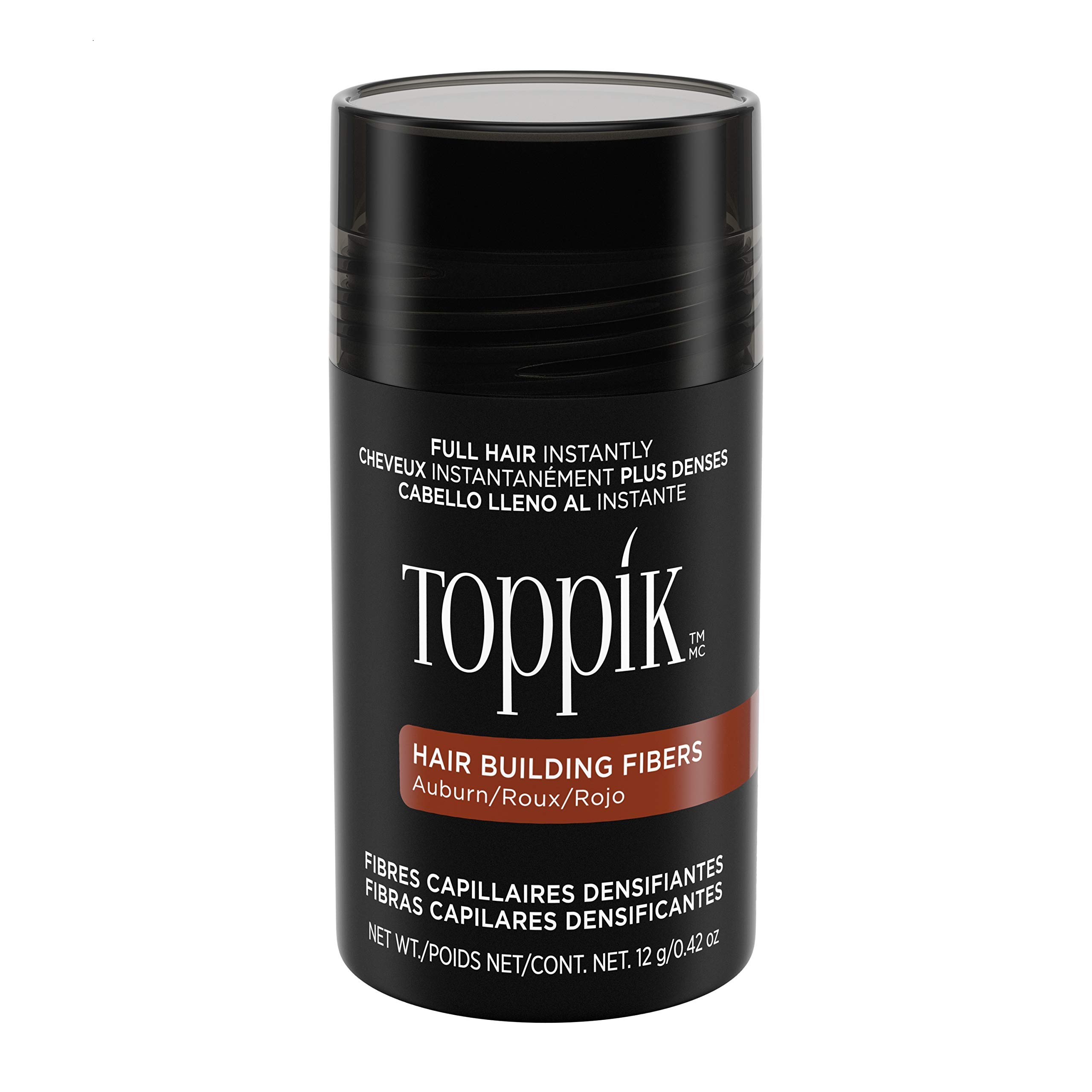 ToppikHair Building Fibers Travel Size with Premium Keratin Fibers Conceals Hair Thinning and Hair Loss for Fuller Looking Hair that Gives Completely Natural Look For Men and Women Auburn, 3 Grams