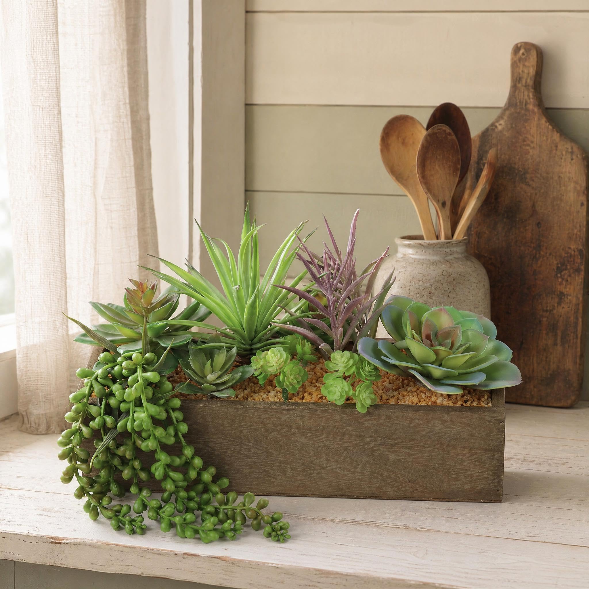 Amazon.com: Larksilk Boxed Succulent Assortment Set of 6  3" Tall  Realistic Faux Succulent Plants for Home & Office Decor : Home & Kitchen