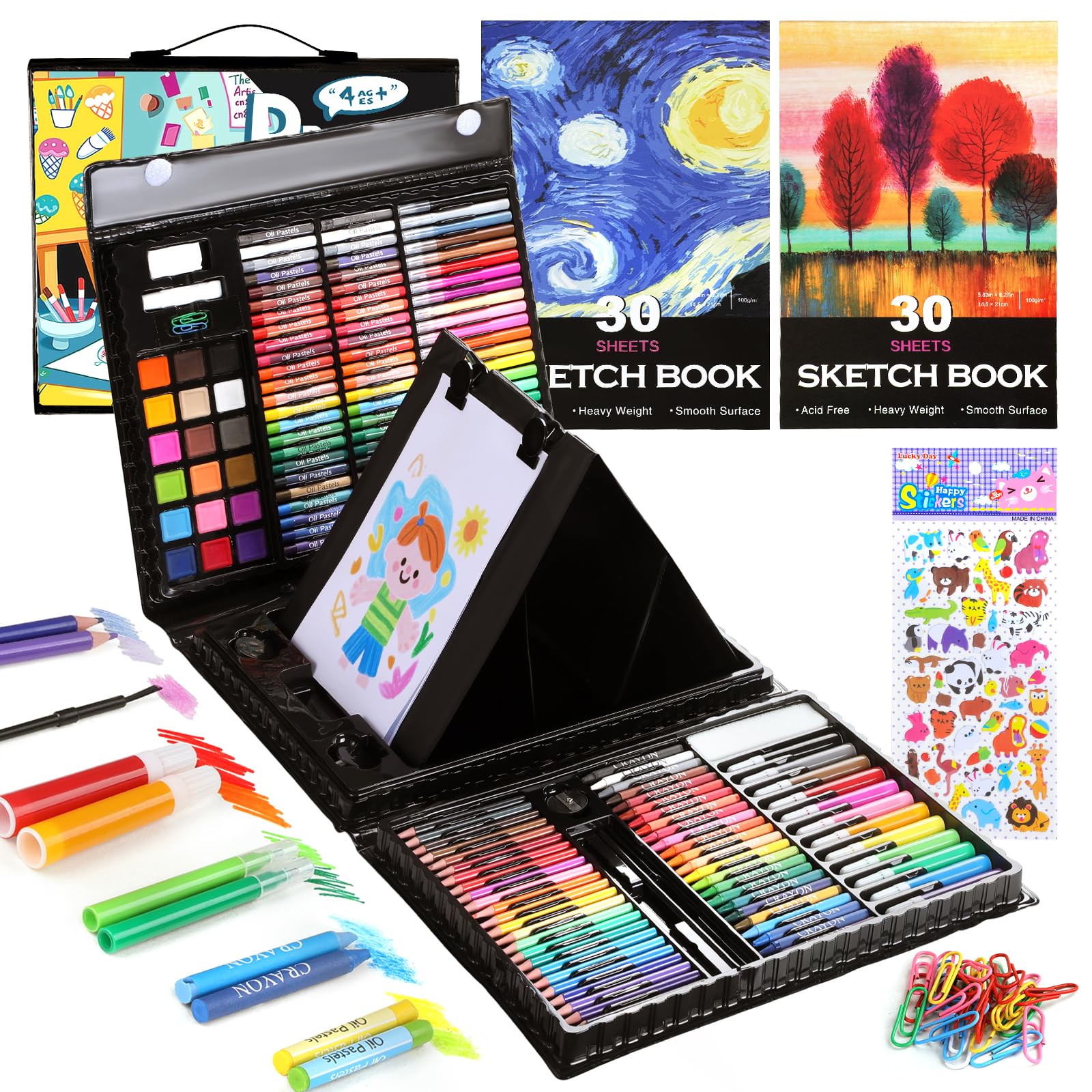 TMOL 237-Piece Kids Art Set with Double-Sided Easel