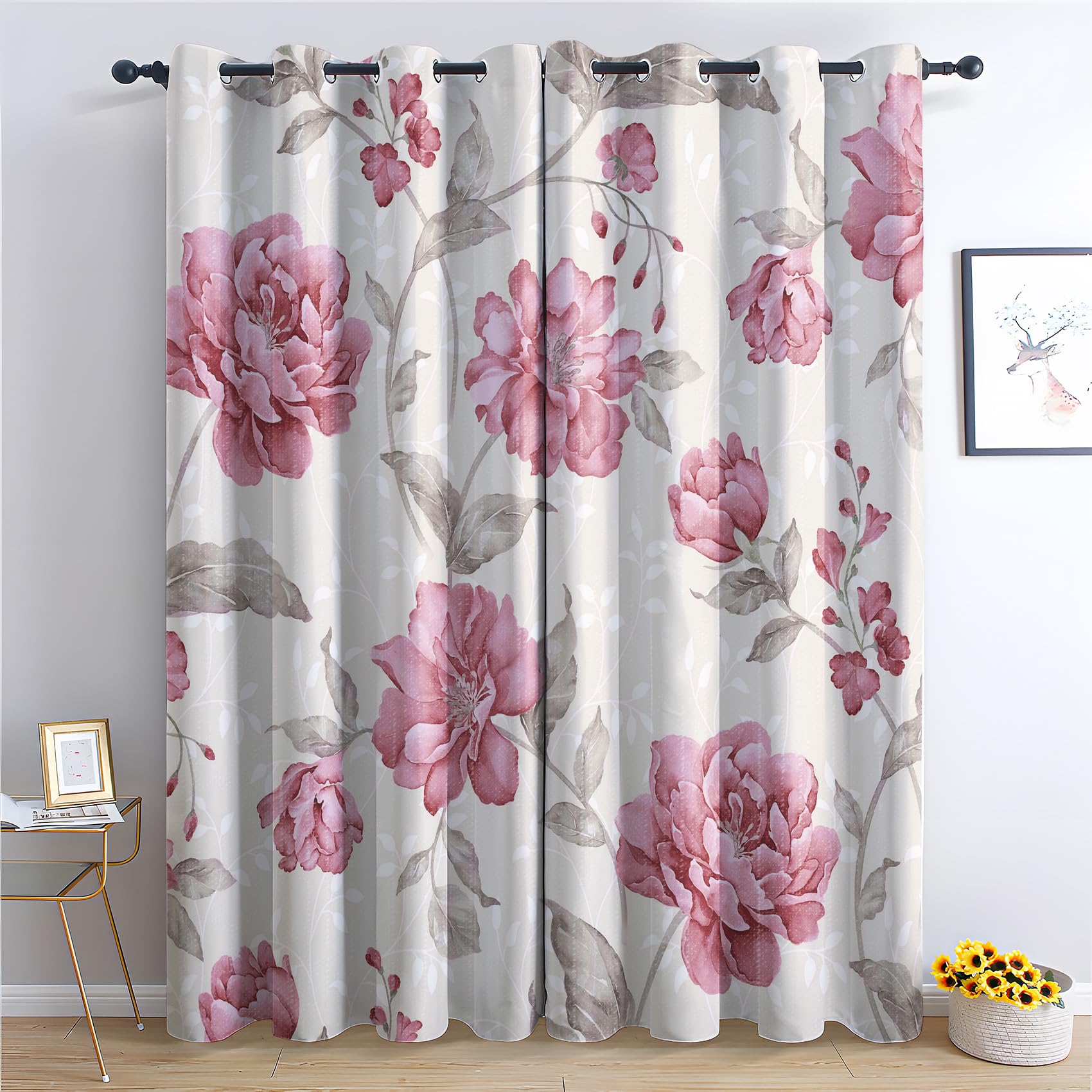 Pink Patterned Curtains New Edge Blinds Meadows Lined Eyelet Jacquard