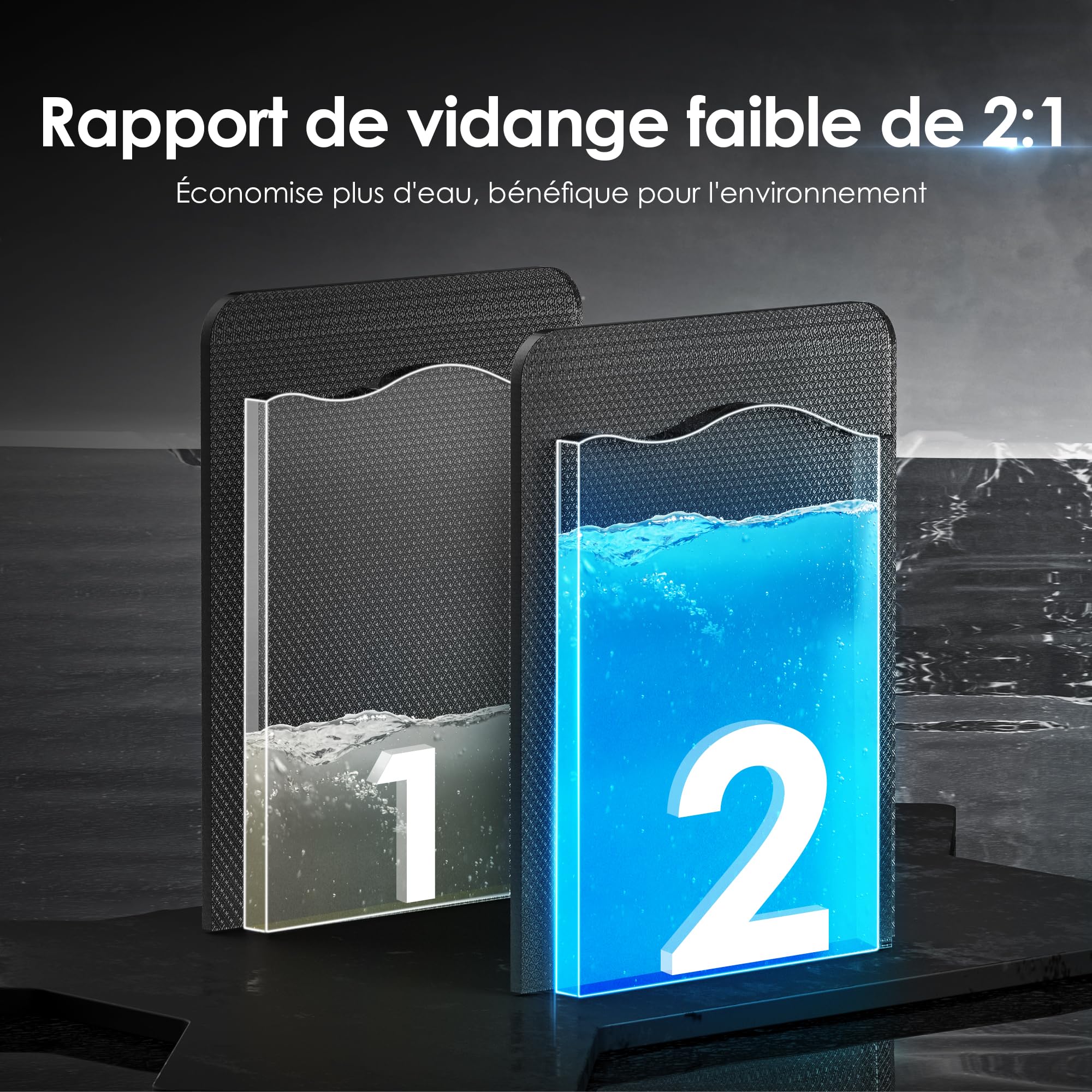 Waterdrop WD-A1 Système d'Osmose Inverse de Comptoir, Distributeur d'eau Chaude et Froide, Norme NSF/ANSI 58, Refroidisseur d'eau sans Bouteille, 6 Réglages de Température, 2:1 Pure à l'Égouttage