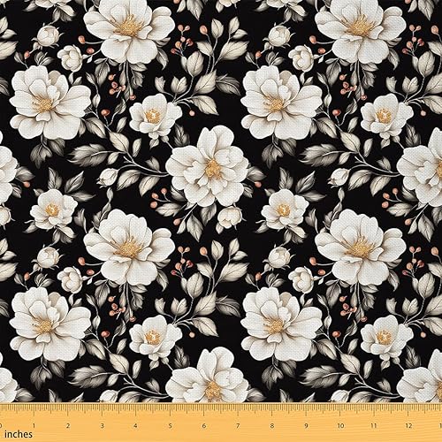 Miniatura 12 de Feelyou Tela de flores Groovy por Yarda - Tela de tapicería retro floral bohemio para coser manualidades, flores hippie de los años 70, decoración