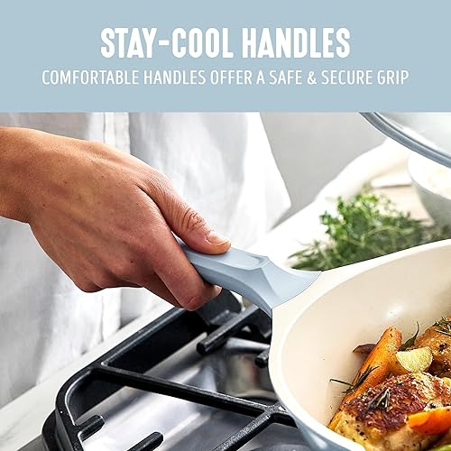 Miniatura 7 de GreenLife Wok antiadherente de 12 pulgadas (5 cuartos de galón) con tapa, sartén multiusos de cerámica no tóxica sin PFAS, inducción, todo en