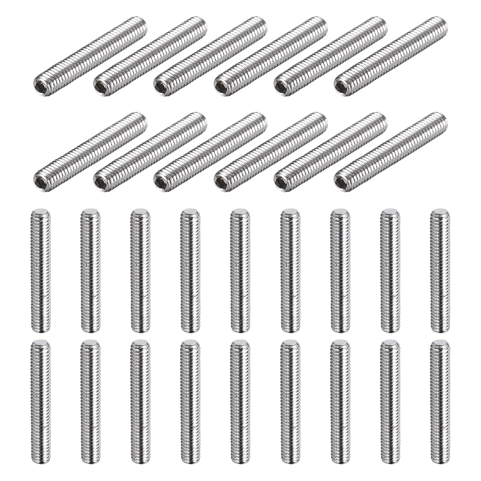 sourcing map 30 Pcs M3-0.5 x 16mm Grub Screws, 304 Stainless Steel Cup Point Allen Head Screws Internal Hex Socket Drive for Bathroom Fixtures Repair Furniture DIY Project