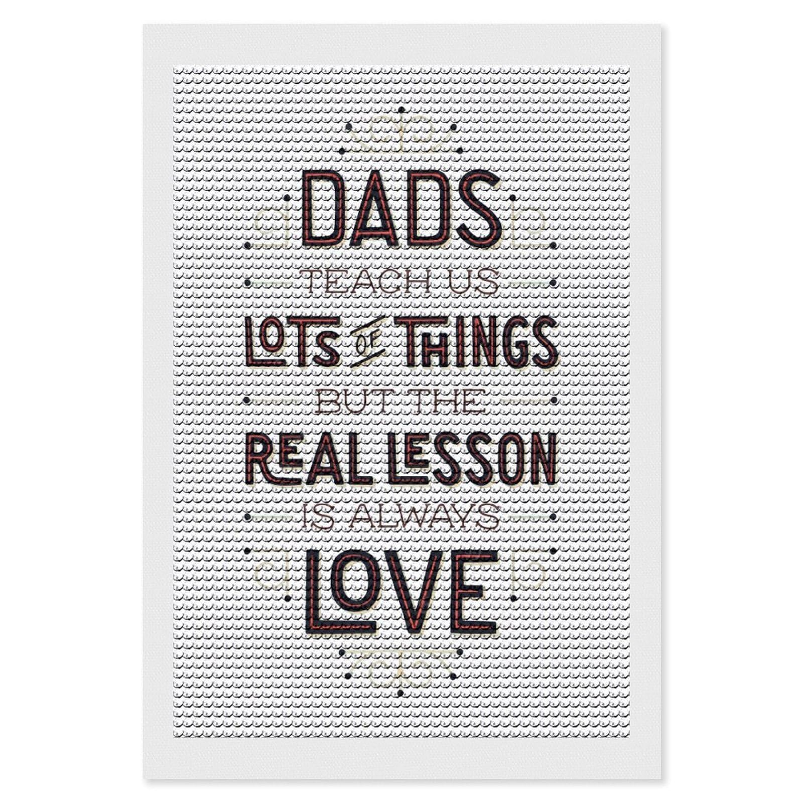 Junmoney Fathers Day Quotes Diamond Painting Canvas Set 8"x12", for Adults, Sparkling Round Gems, Thoughtful Handmade Gift, Modern Decor