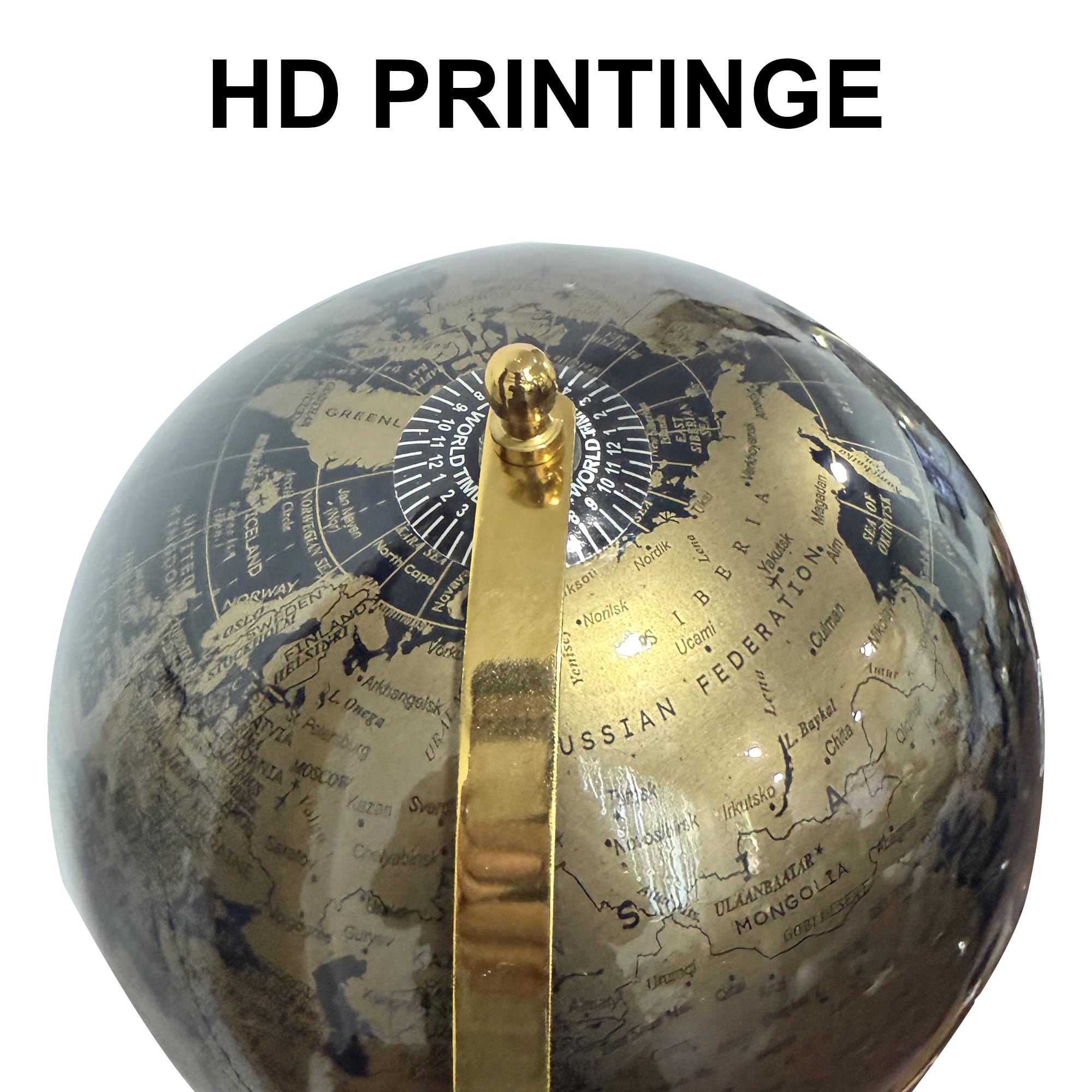 GLOBE DADDY 8 Inch Rotating World Globe with Metal Arc and Base for Office Table, Geography Learning, Studio or Cafe Decoration, Unique Gifts, Birthday and Aniversary Gift. 3