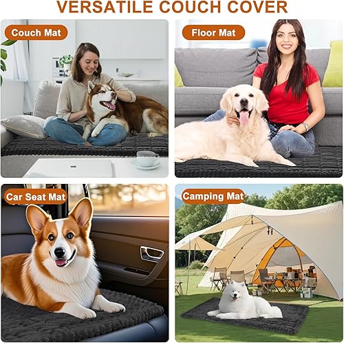 Miniatura 6 de PHOPHO Funda de sofá para perros, lavable, protector de sofá para forma de L, funda de manta antideslizante para perro, tapete amigable para