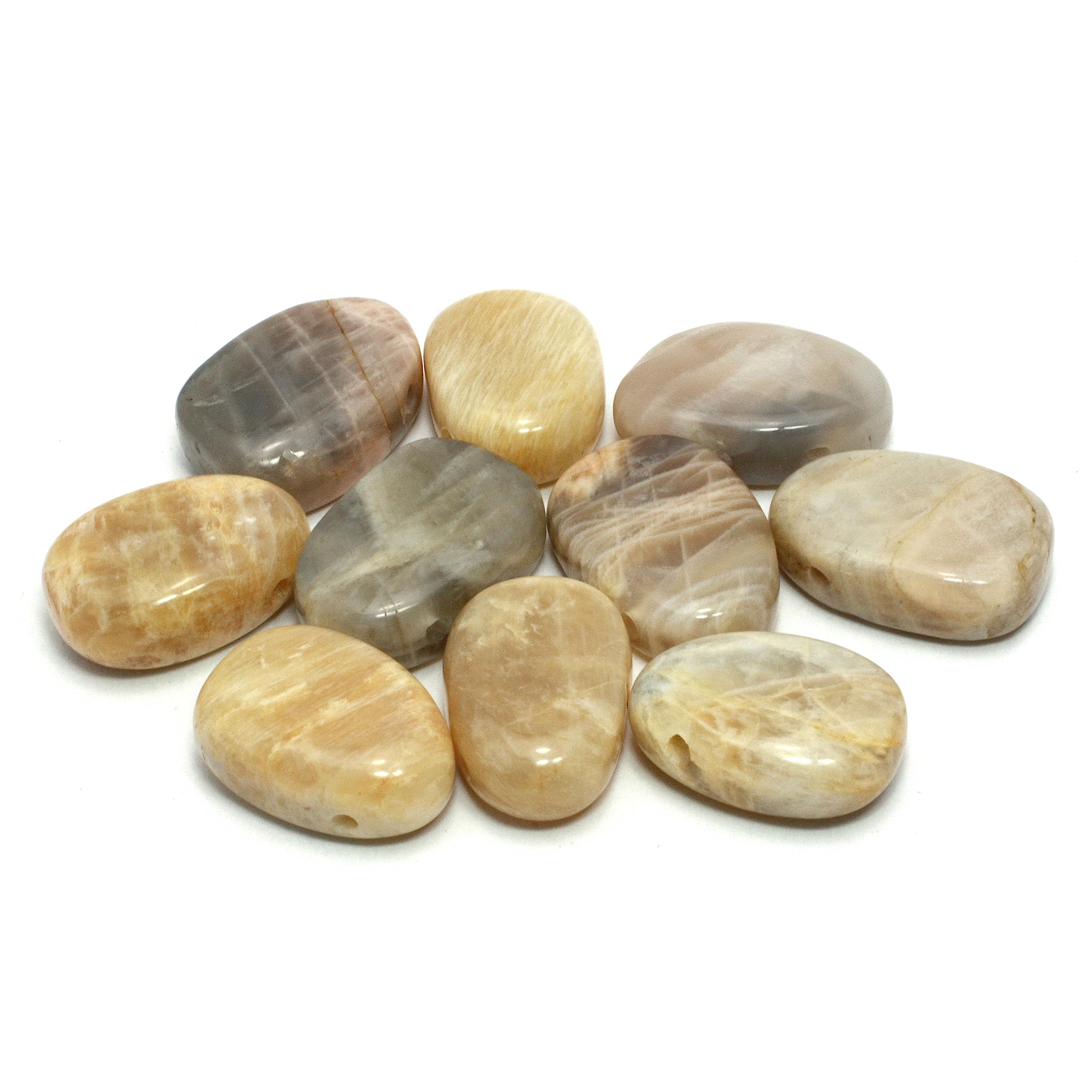 Crystalage Shaded Moonstone Drilled Tumble Stone