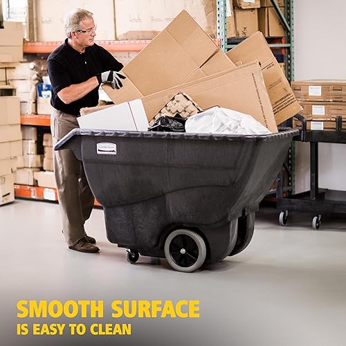 Miniatura 4 de Rubbermaid – Caja de HDPE carro con volante, Negro, 38 pulgadas Altura, 64 1/2 pulgadas longitud x 30 1/4 pulgadas ancho, Negro, 1