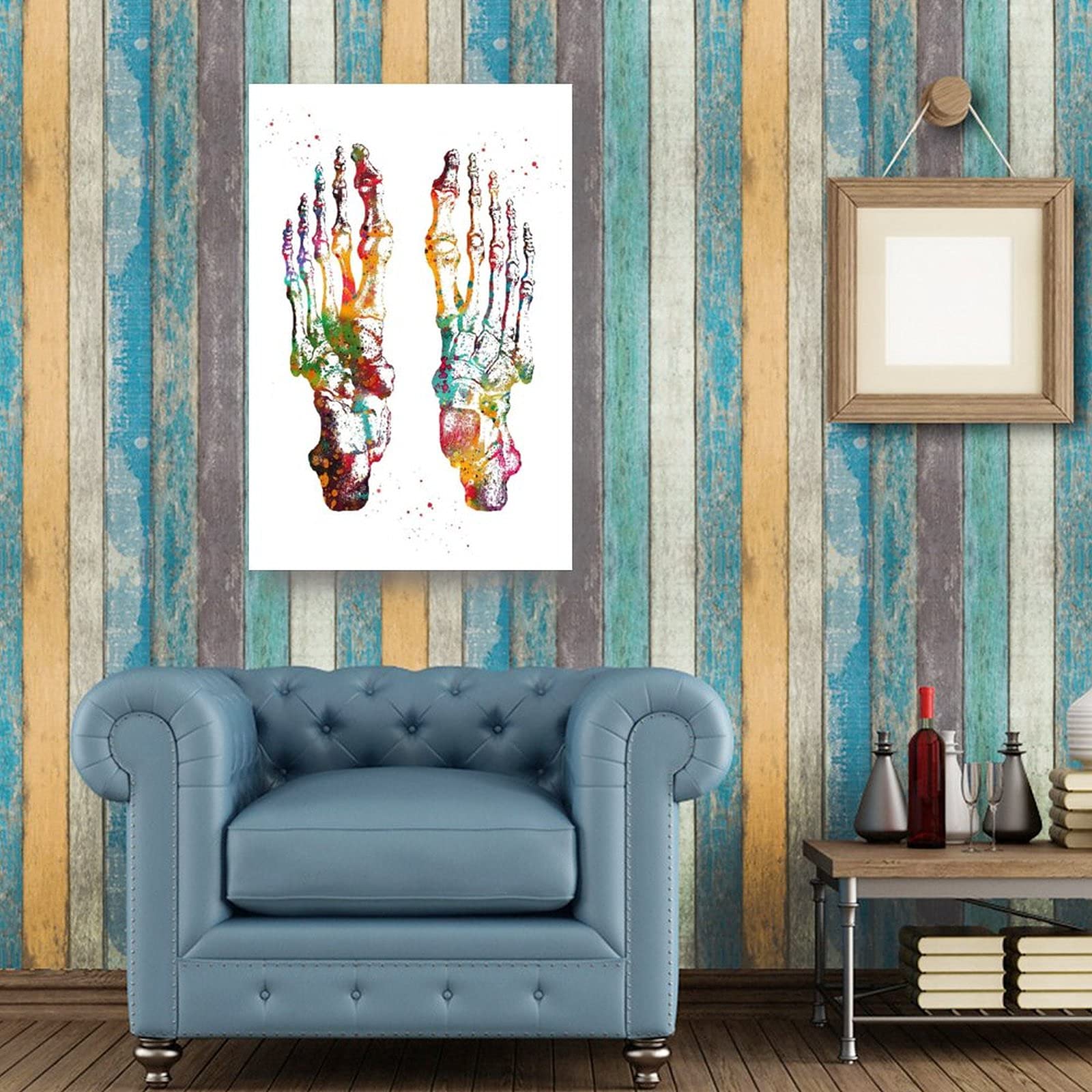 Amazon｜抽象絵画現代美術ポスター足の骨1医学ロザリアスアート