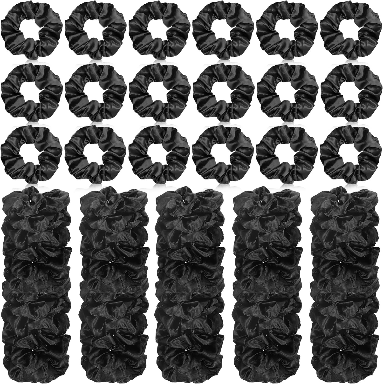 Amazon.com : Giegxin 80 Pieces Silk Scrunchies Satin Hair Ties Elastic ...
