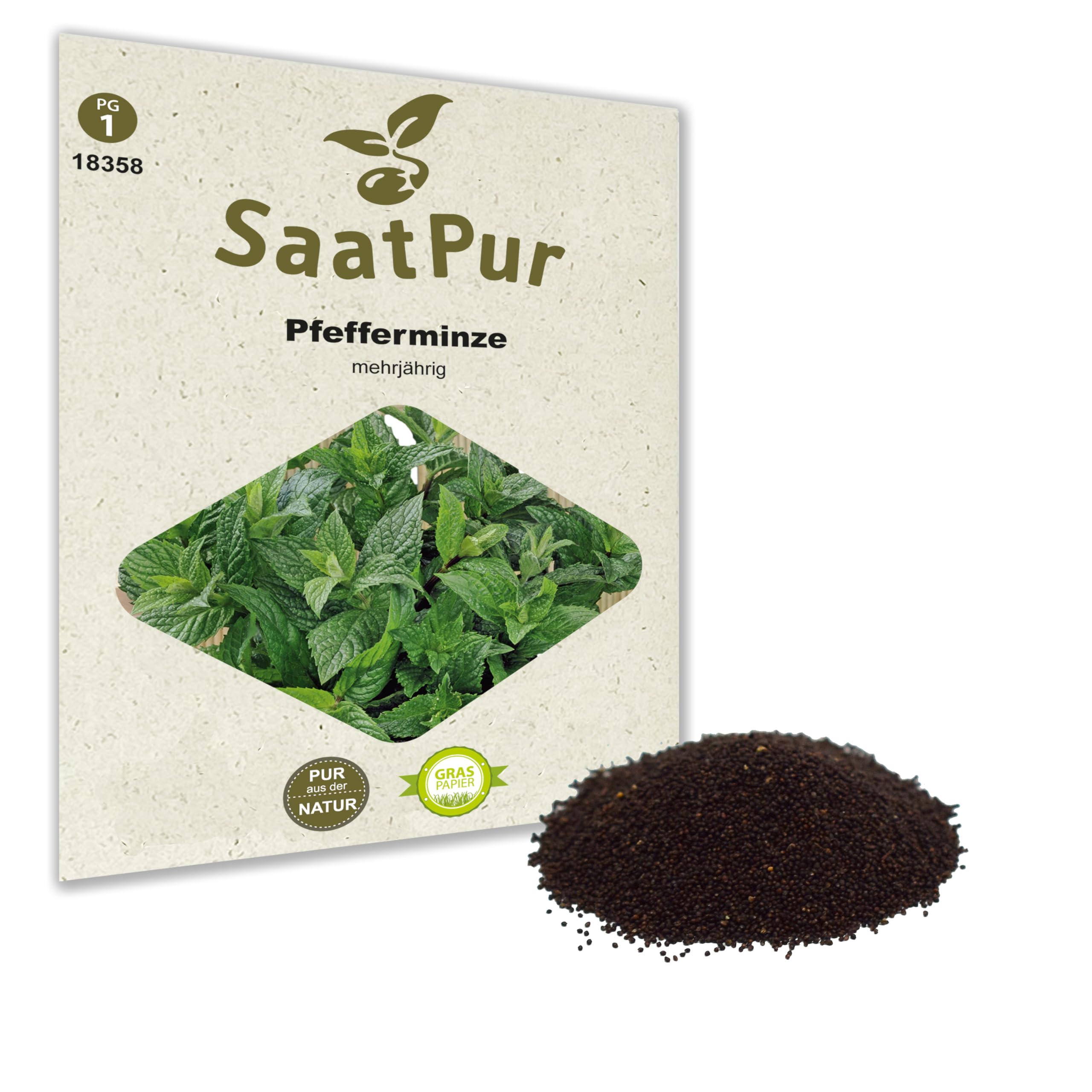 SaatPur Pfefferminze Samen, Saatgut fr ca. 600 Pflanzen : Amazon.de:  Lebensmittel & Getrnke