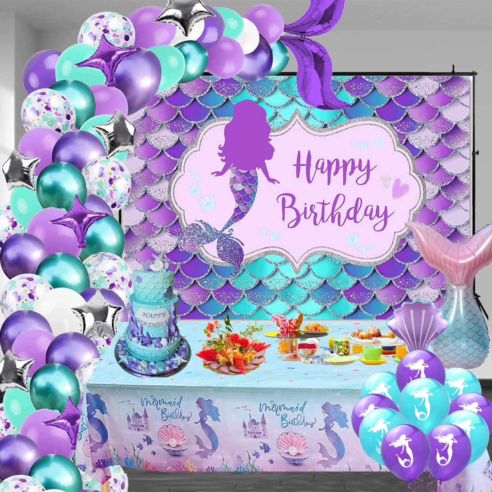 Buy Mermaid Birthday Party Decorations Girls Kids Mermaid Party