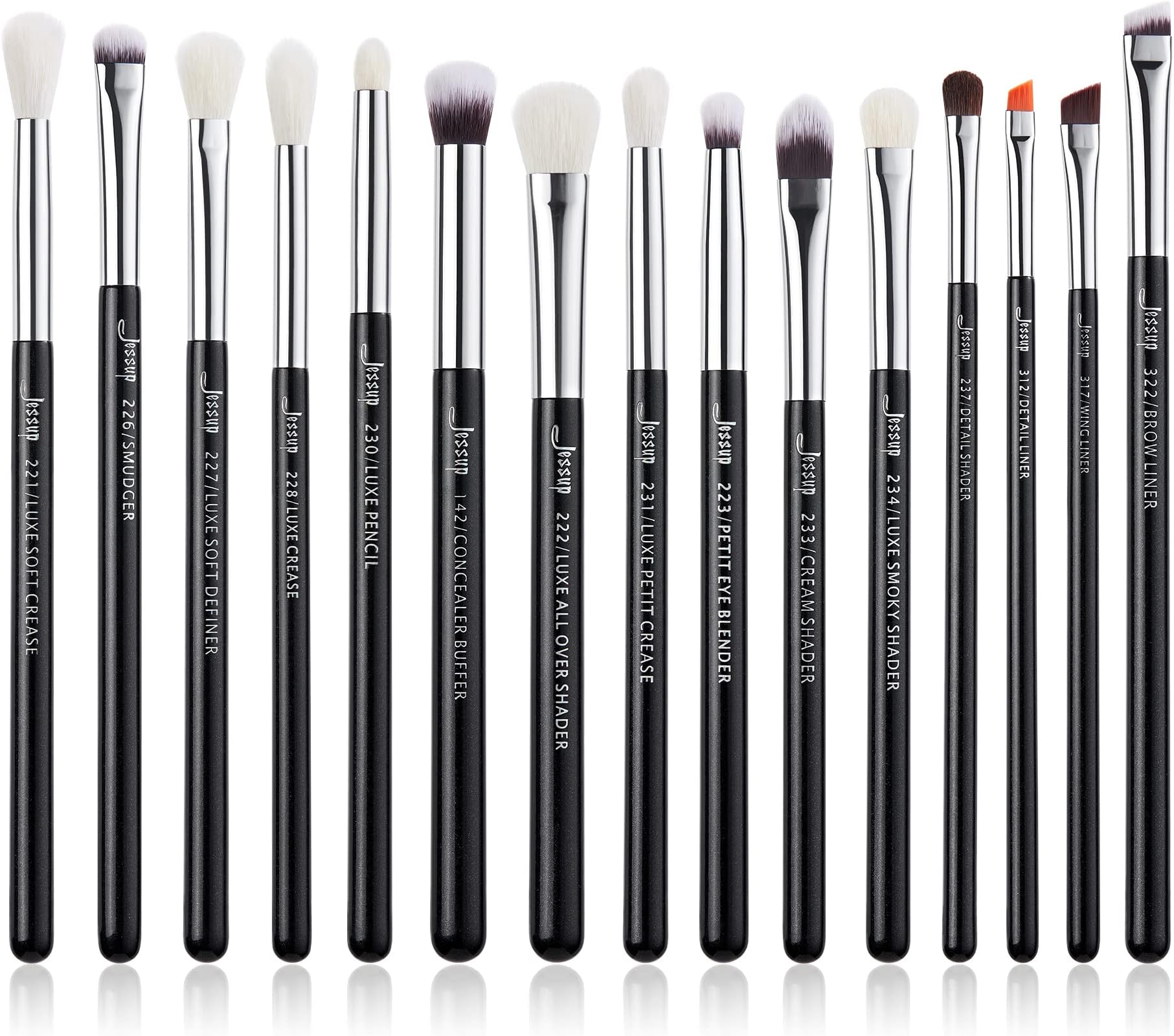 Jessup Eye Makeup Brushes Set Professional 15pcs with Eyeshadow Blending Conc...