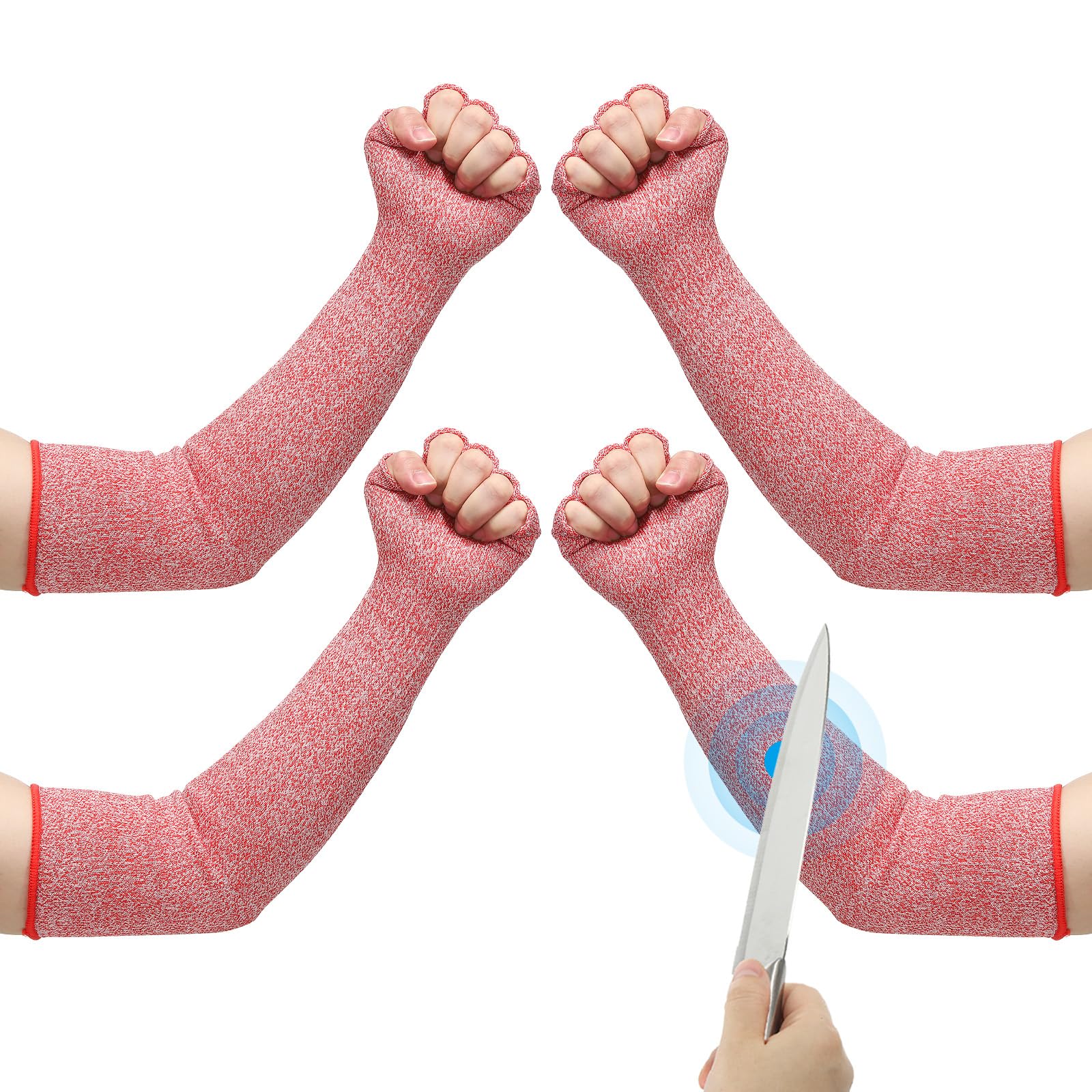 PATIKIL 20 Inch Cut Resistant Sleeves with Finger Grips
