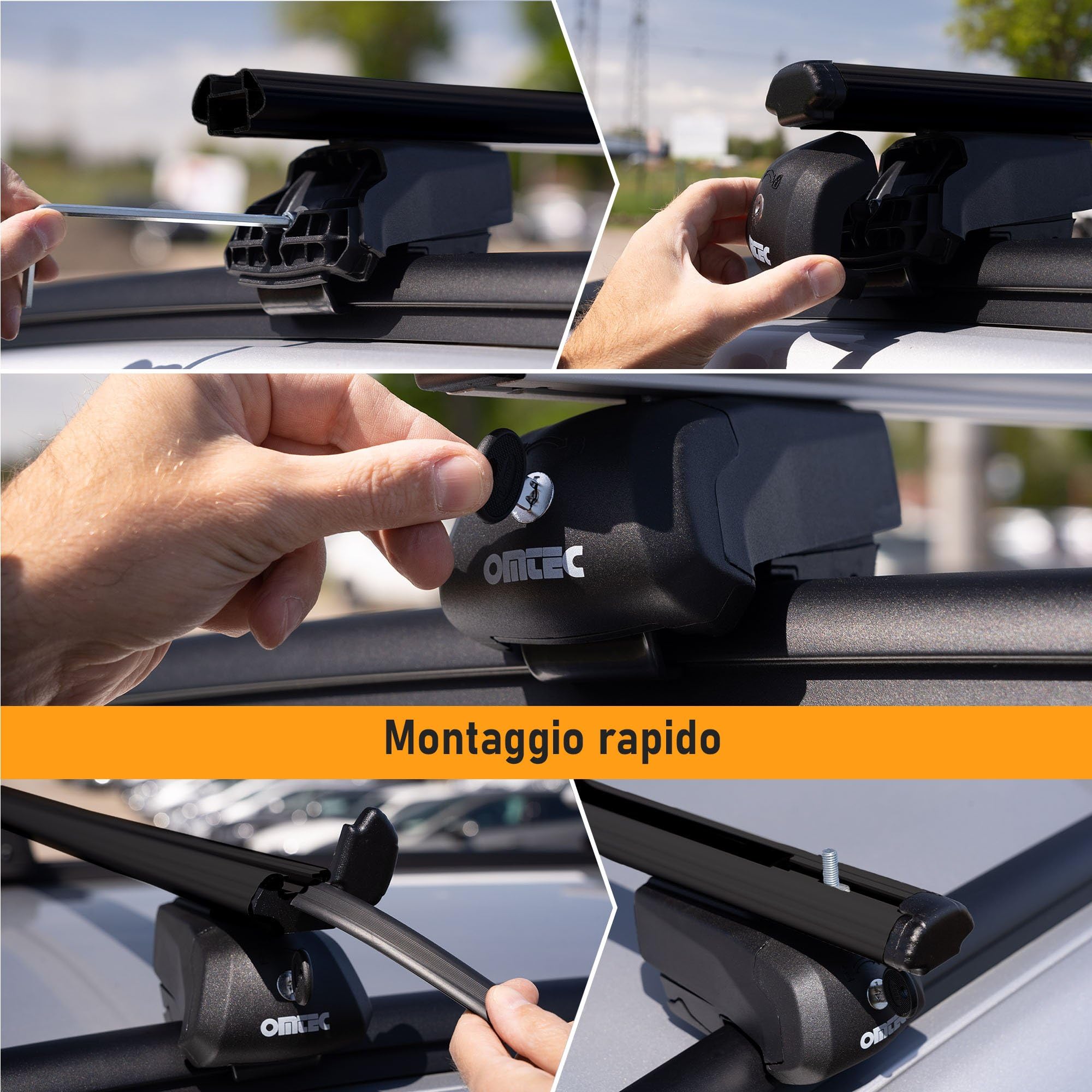 CHROMEMASTER Portapacchi da Tetto, Barre Tetto; Compatibile con Opel Grandland X 2017-2021; Per il Trasporto di Box da Tetto, Portabiciclette, Scala | Struttura Leggera e Resistente in Alluminio