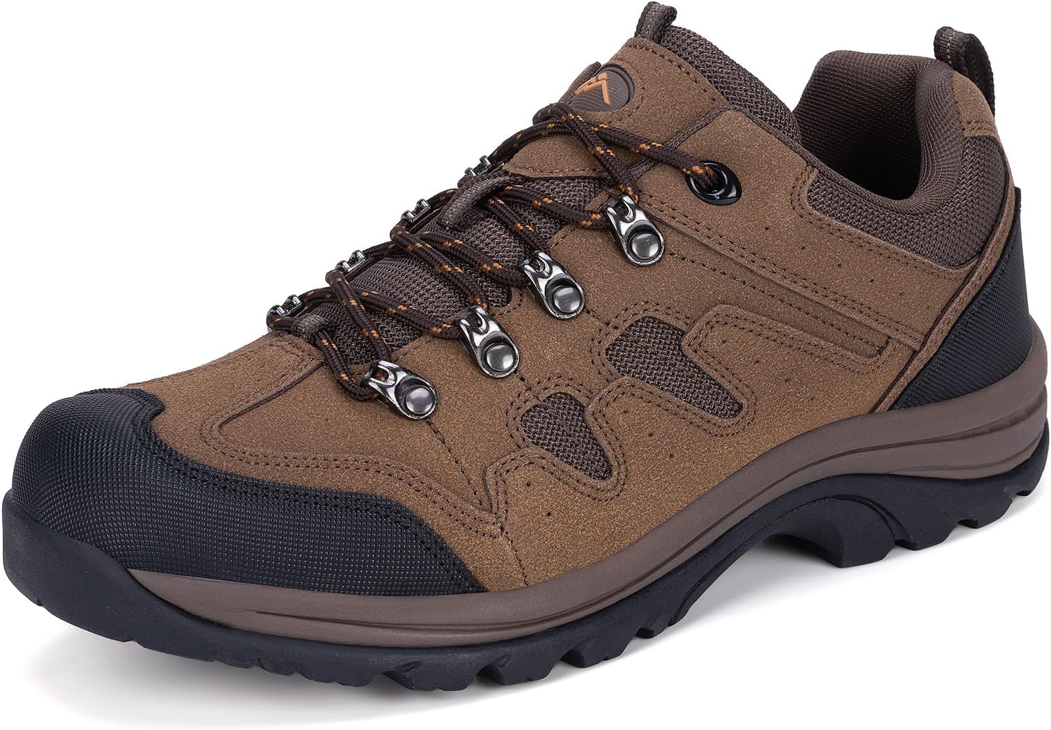 Men's Waterproof Hiking Shoes Outdoor Comfortable Trekking Shoe Lightweight Working Sneaker, Brown Non-waterproof, 9