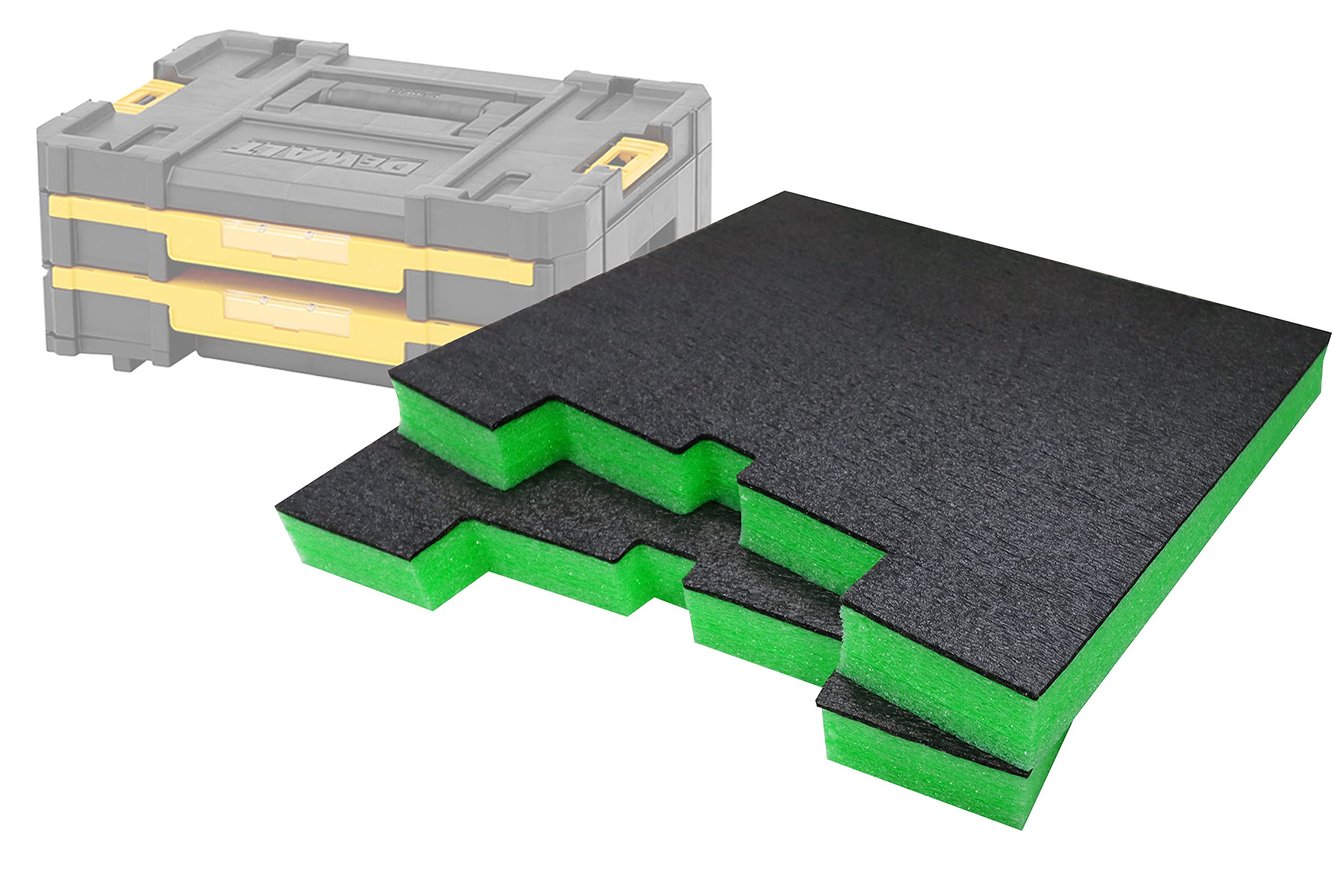 Shadow Foam TSTAK/ProStack Drawers Inserts - [Green 30mm Twin Pack] Perfect fit for DeWalt TSTAK Drawers & Stanley Prostack Drawers | Fantastic for Hand Tools, Power Tools & Tool Storage