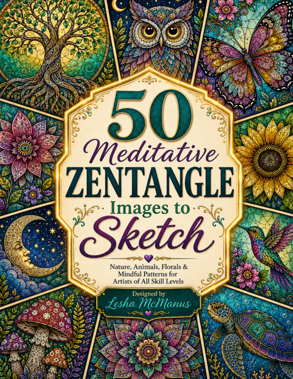 50 Meditative Zentangle Images to Sketch: A Mindful Gift of Drawing Prompts for Relaxation, Creativity & Stress Relief