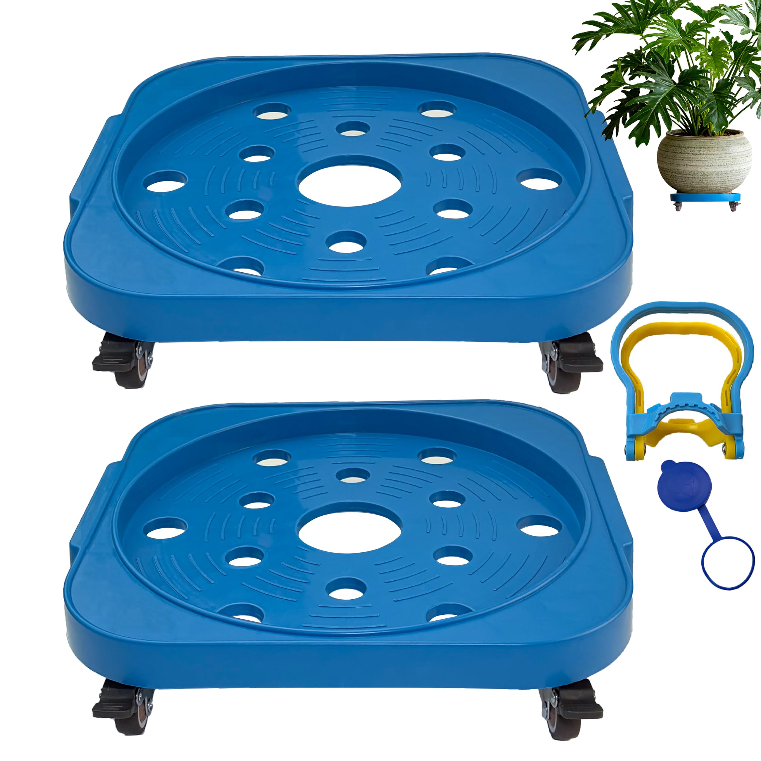 11" 5-Gallon Water Bottle Jug Caddy with 4 Rolling Swivel Casters - Heavy-Duty 5-Gallon Bucket Dolly & Plant Stand,(1, Black) — Amazon image 10