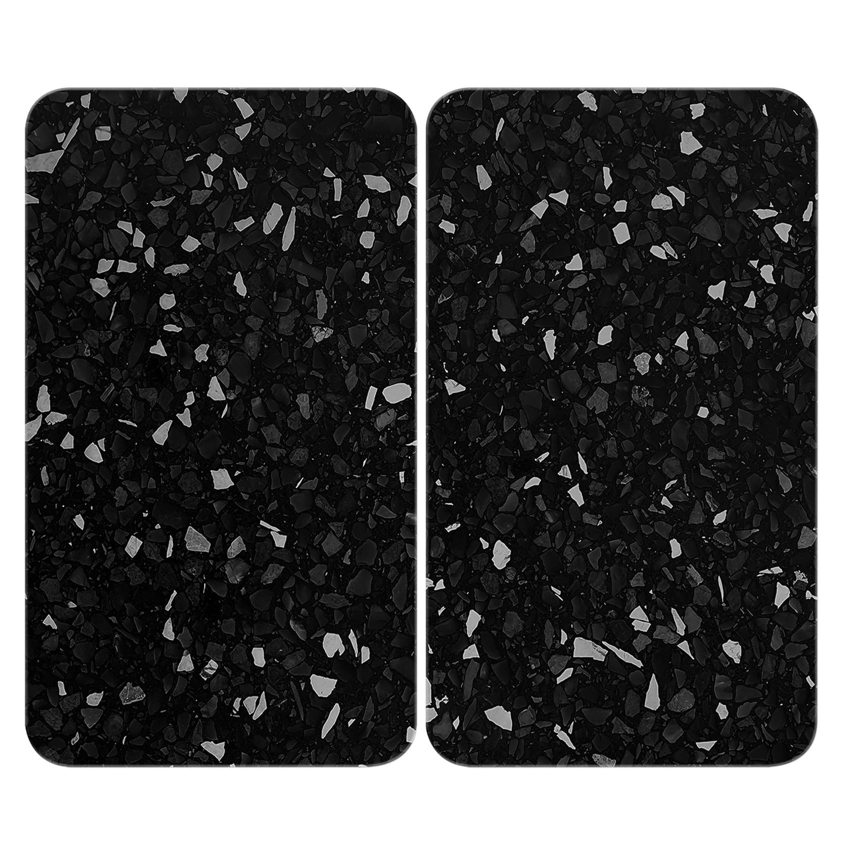 WENKO Universal Terrazzo cooker cover, set of 2 cooker covers for all types of cookers made of tempered glass, can also be used as a cutting board, hygienic, scratch- & impact-resistant, 30 x 52 cm