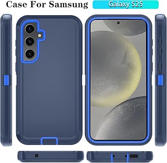 ONOLA Phone Case for Samsung Galaxy S25 Case with HD Screen Protector, Heavy Duty Shockproof & Dropproof 3-Layer Cover Phone Case for Galaxy S25 6.2'',DarkBlue
