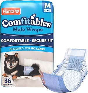 Hartz Comfitables Disposable Male Dog Wraps, Stretchy Waistband