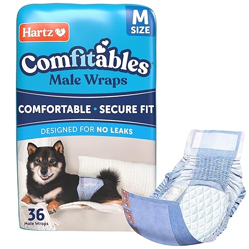 Hartz Comfitables Disposable Male Dog Wraps with Stretchy Waistband, Medium