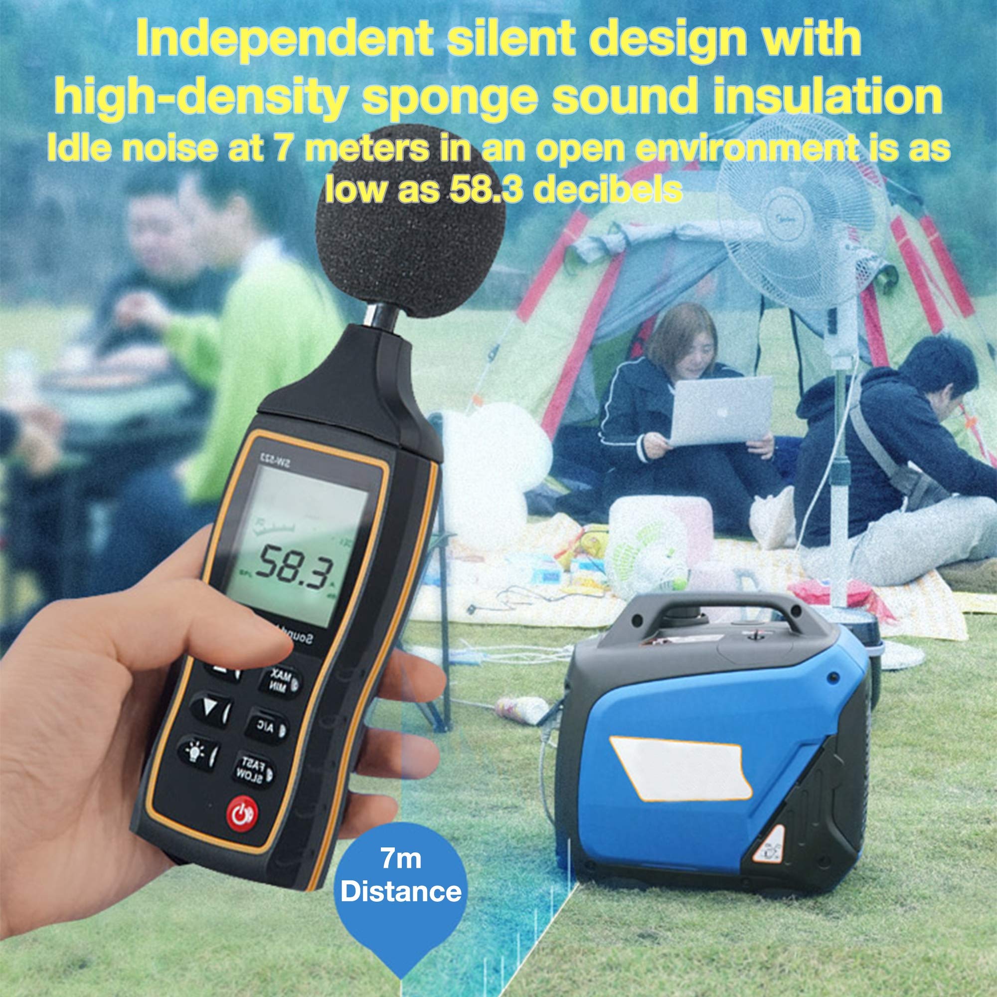 TGHY 2000w 2400w Generatore di Corrente Inverter Super Silenzioso e Leggero Motore a 4 Tempi Equipaggiamento di Emergenza Alimentato a Benzina