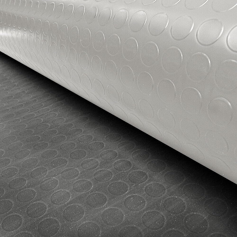 Pavimento Tappeto Gomma Pvc Bollato Rivestimento Antiscivolo Mod. ZERBINO_BOLLE_PVC 2X4 METRI GRIGIO