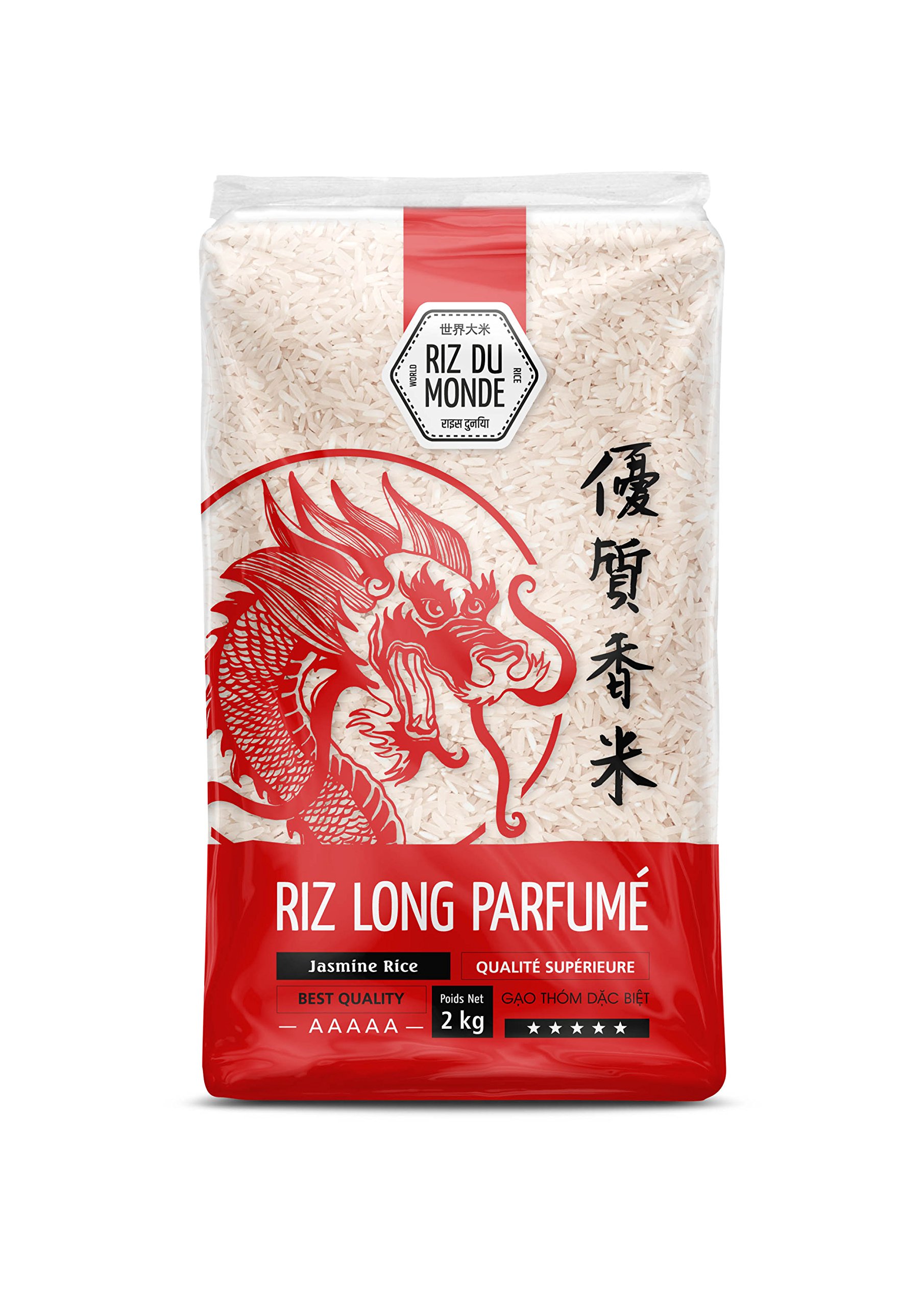 Riz du Monde Arroz largo blanco perfumado dragón 2 kg 4 unidades