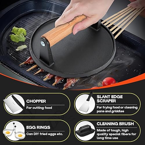 Miniatura 2 de JASON Kit de 30 accesorios para parrilla, juego de accesorios profesionales para parrilla plana para Blackstone, juego de espátulas de parrilla de