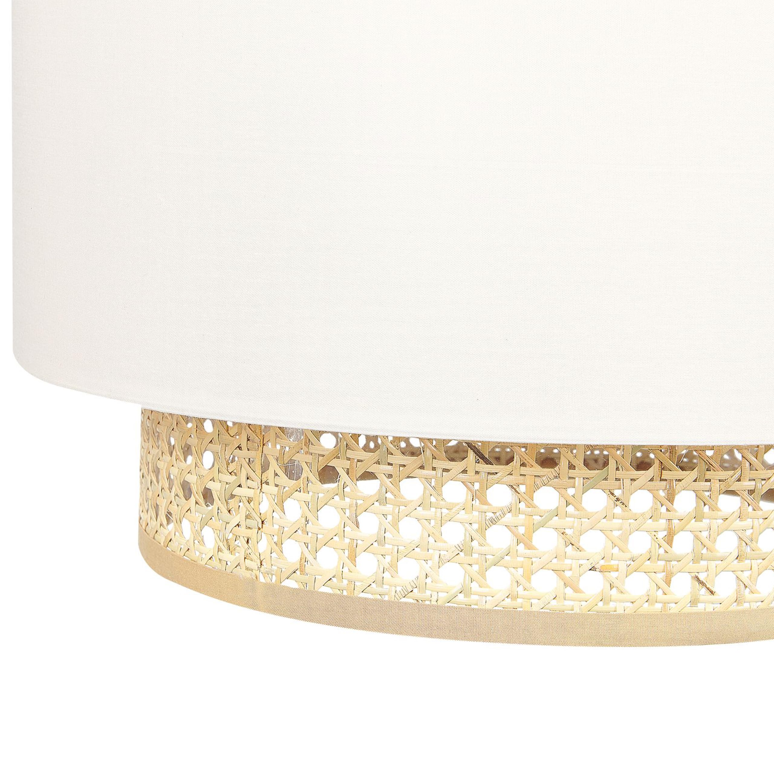 Beliani Lampada a sospensione illuminazione rattan naturale paralume beige